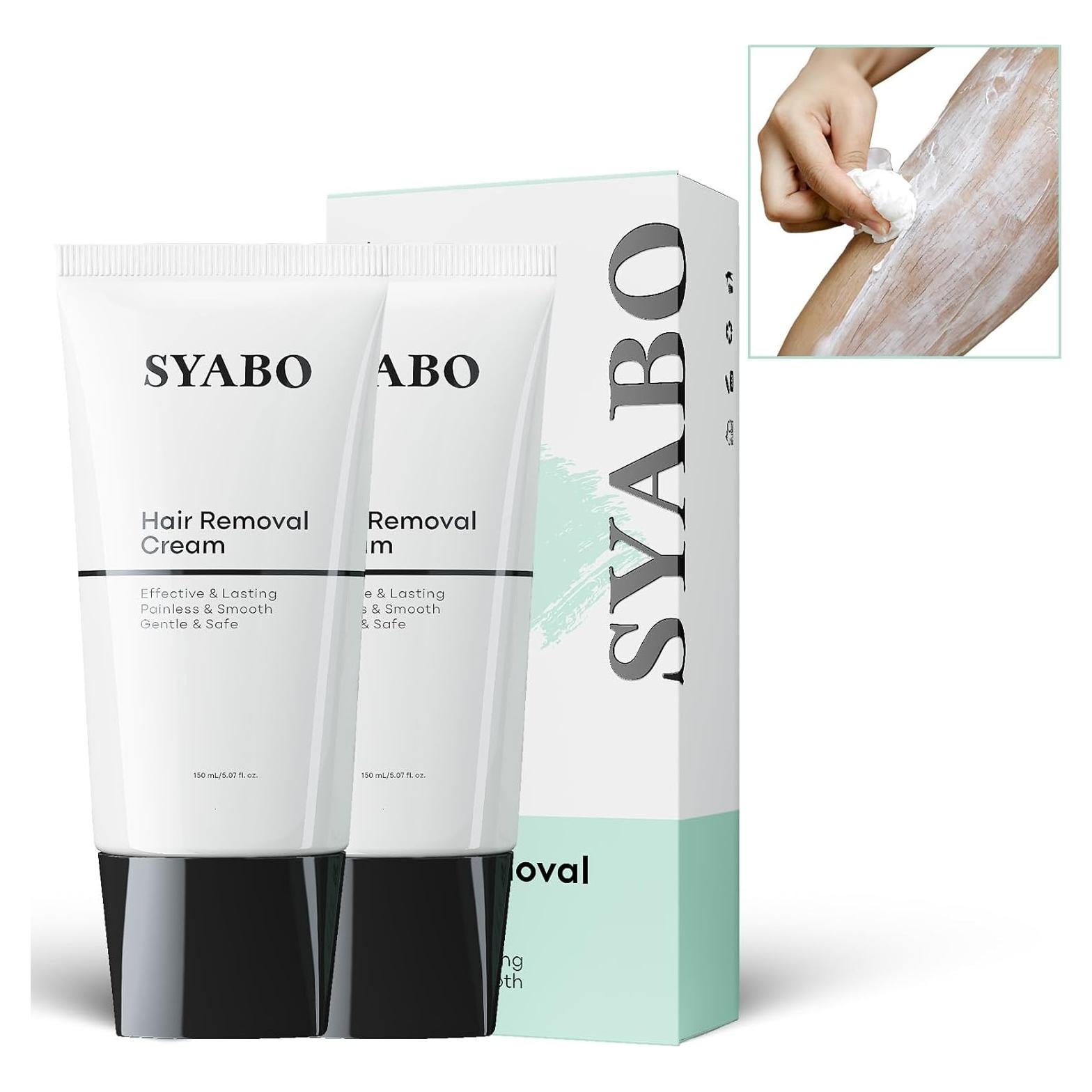 Crema Depilatoria SYABO 150ml x 2 para Piel Sensible - Bikini, Piernas, Axilas