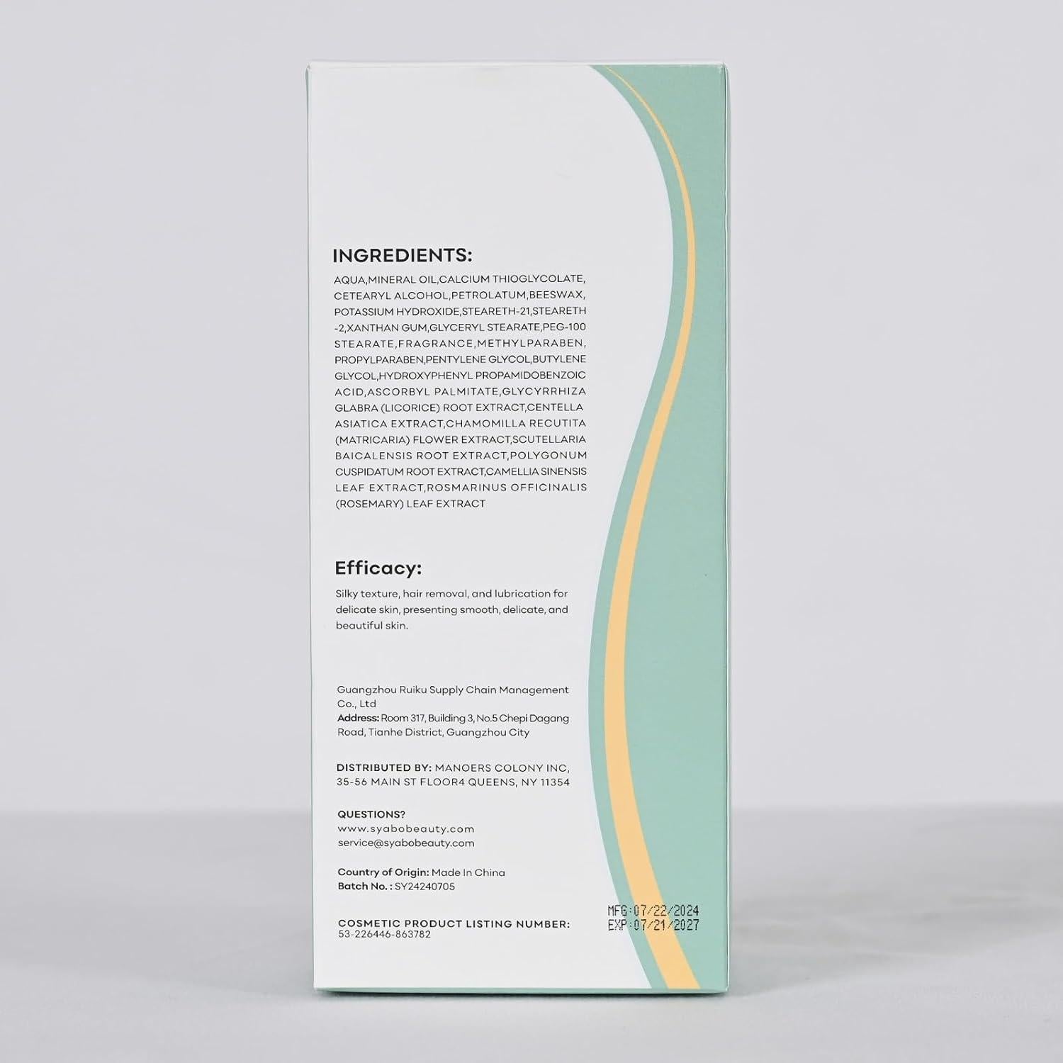 Crema Depilatoria SYABO 150ml x 2 para Piel Sensible - Bikini, Piernas, Axilas