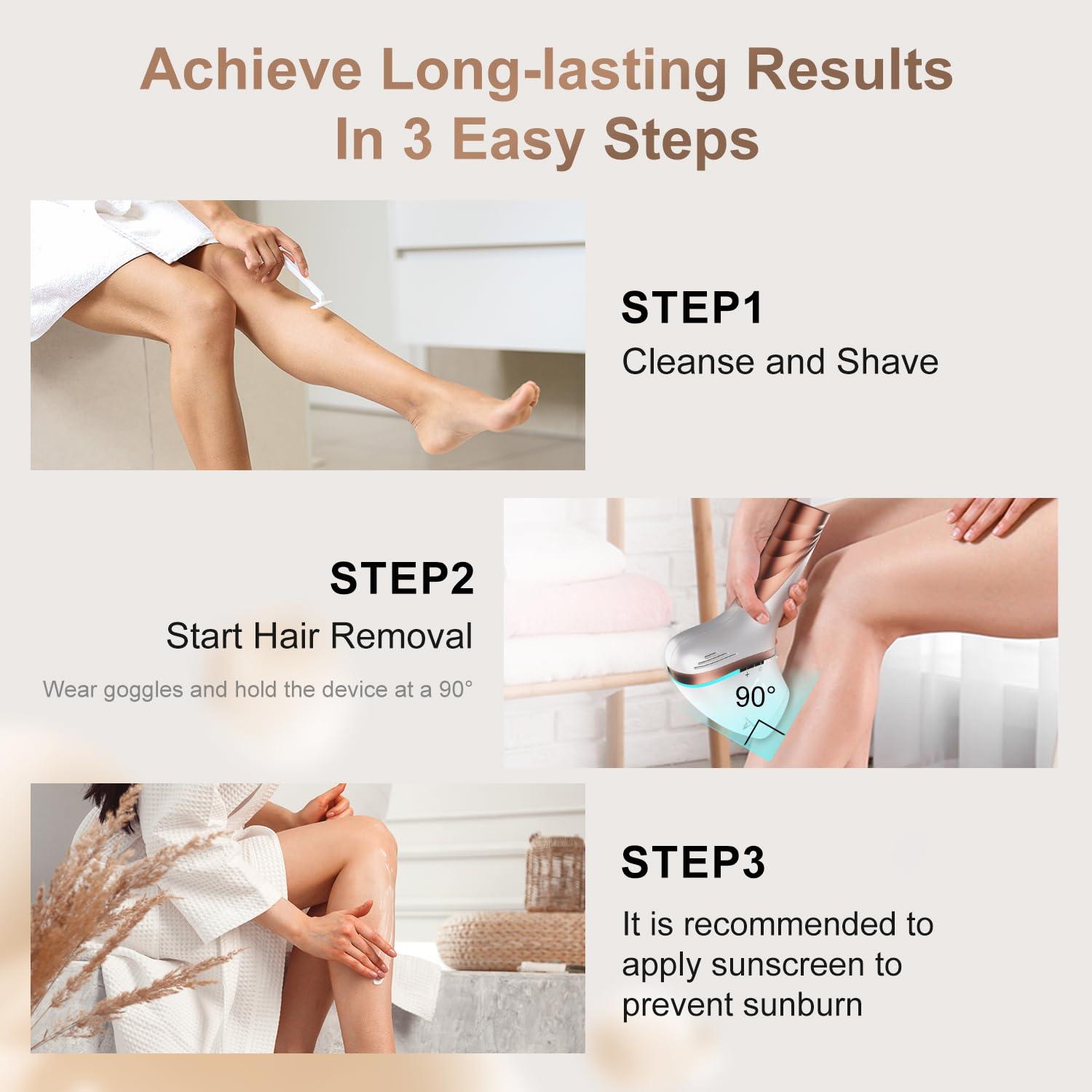 Aphrona Eliminador de Vello IPL | Seguro y Efectivo | 500,000 Destellos