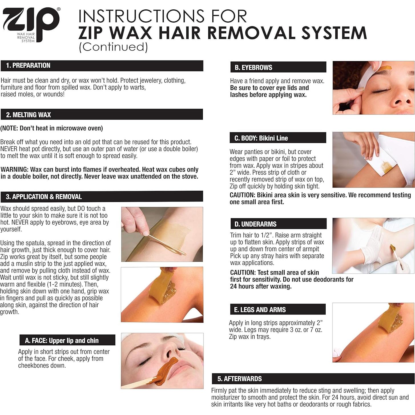 Kit de Depilación Zip Wax 198g - Cera Natural para Piel Sensible