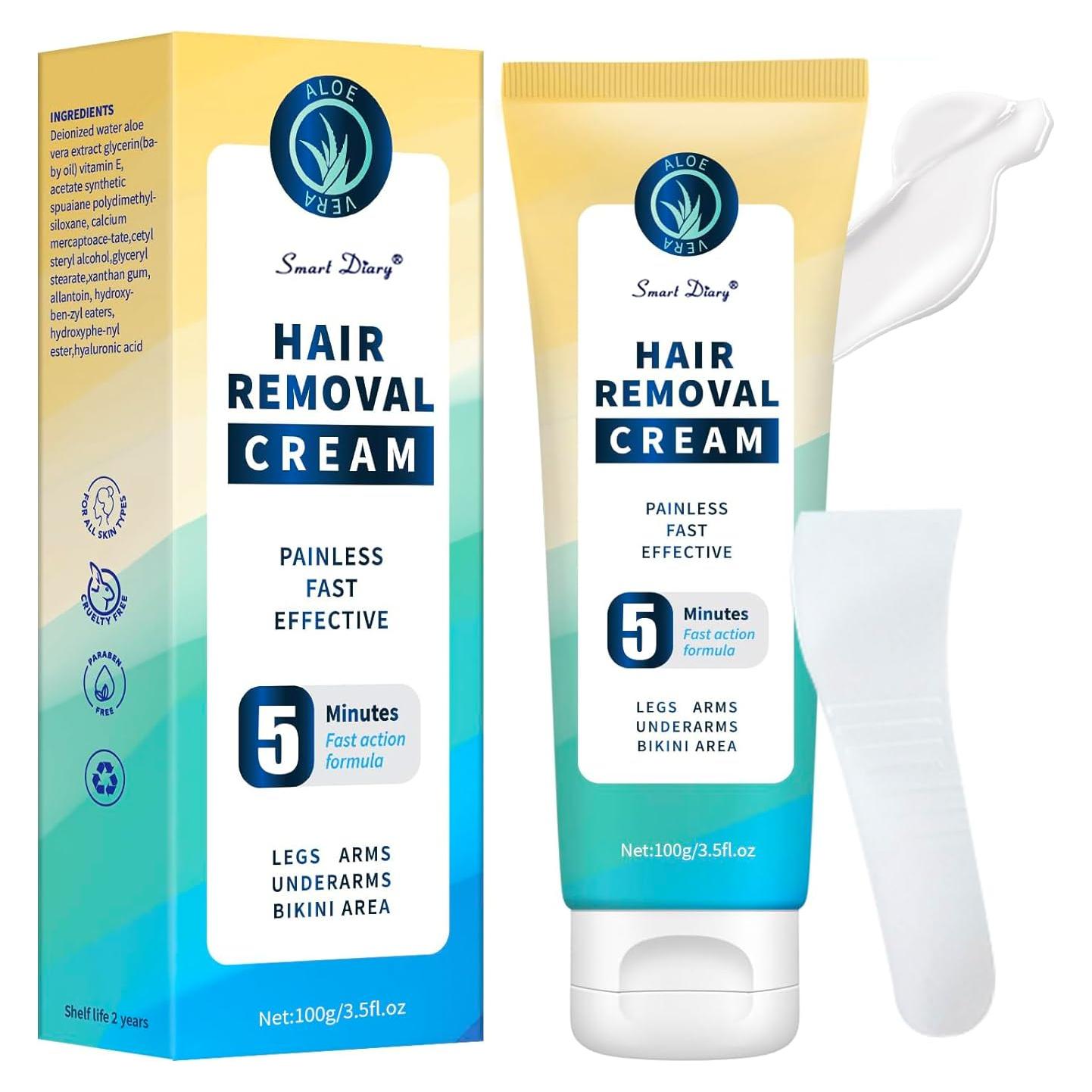 Crema Depilatoria Sin Dolor Smart Diary - 117g para Cuerpo y Axilas