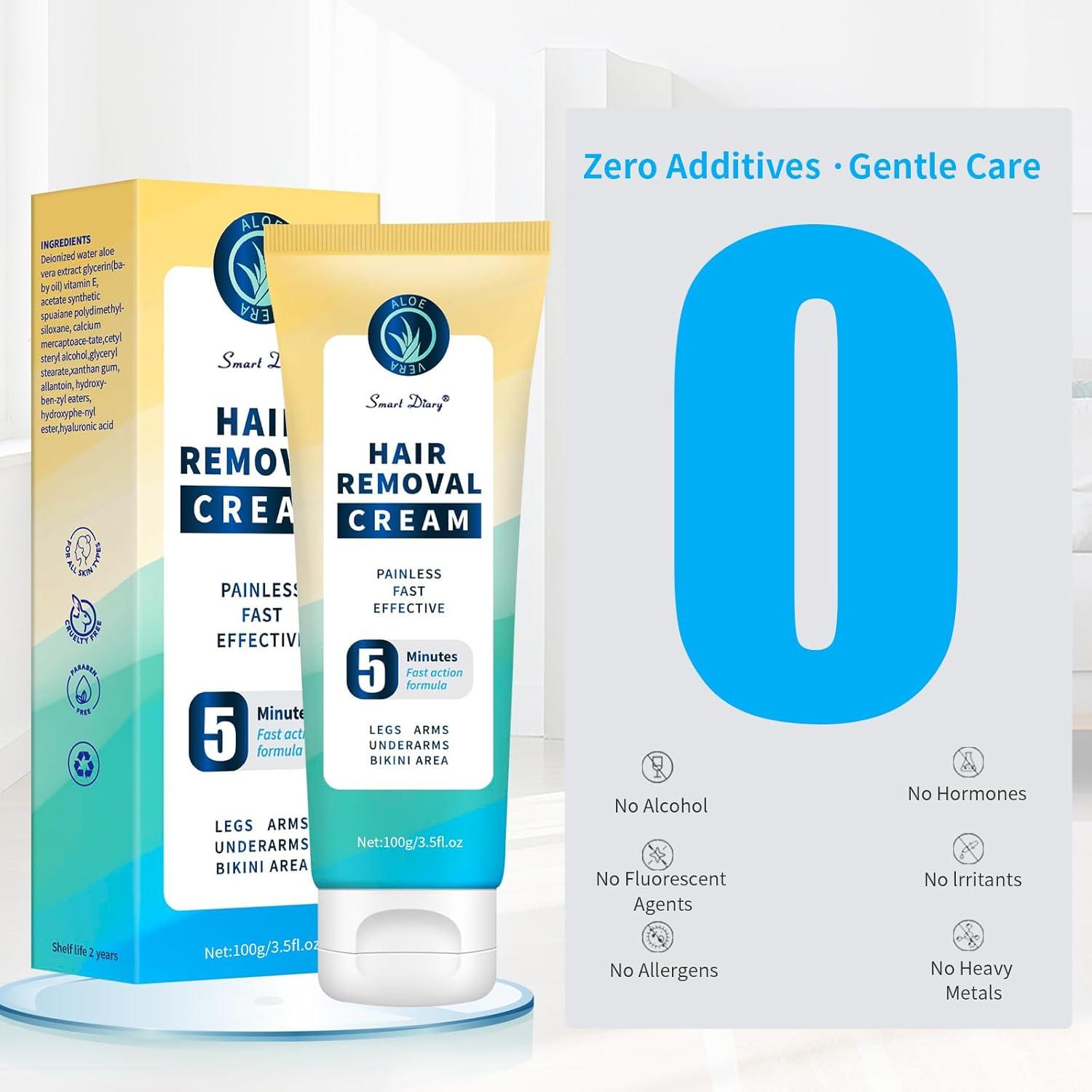 Crema Depilatoria Sin Dolor Smart Diary - 117g para Cuerpo y Axilas