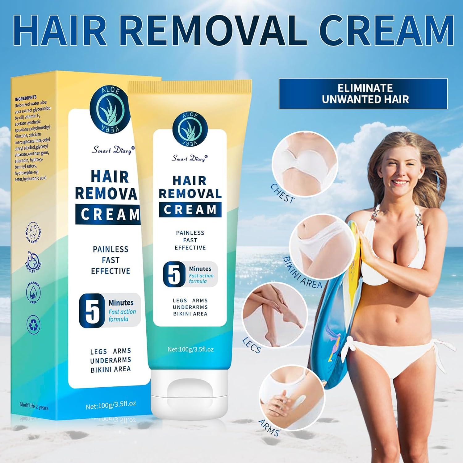 Crema Depilatoria Sin Dolor Smart Diary - 117g para Cuerpo y Axilas