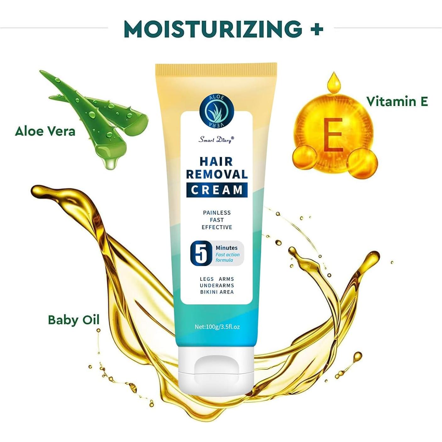 Crema Depilatoria Sin Dolor Smart Diary - 117g para Cuerpo y Axilas