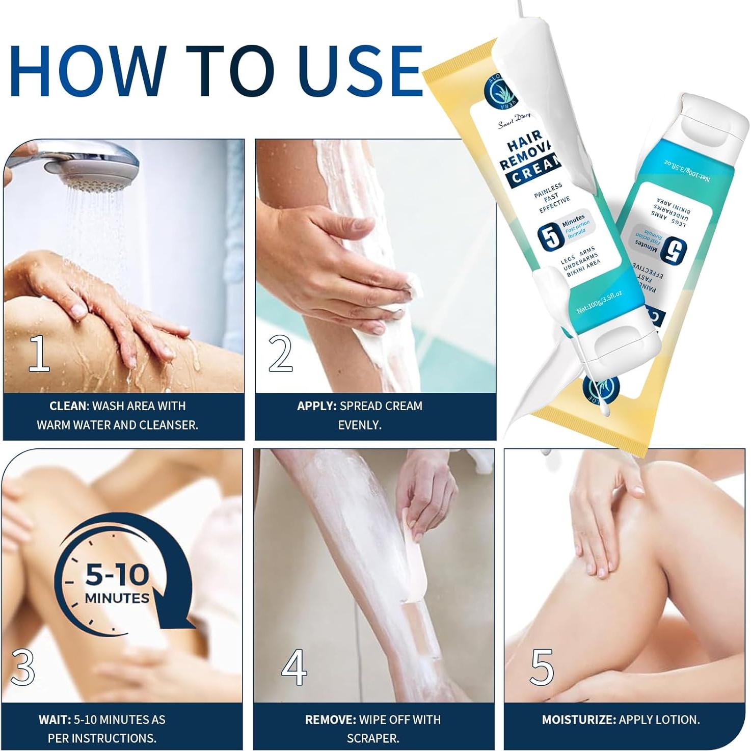 Crema Depilatoria Sin Dolor Smart Diary - 117g para Cuerpo y Axilas