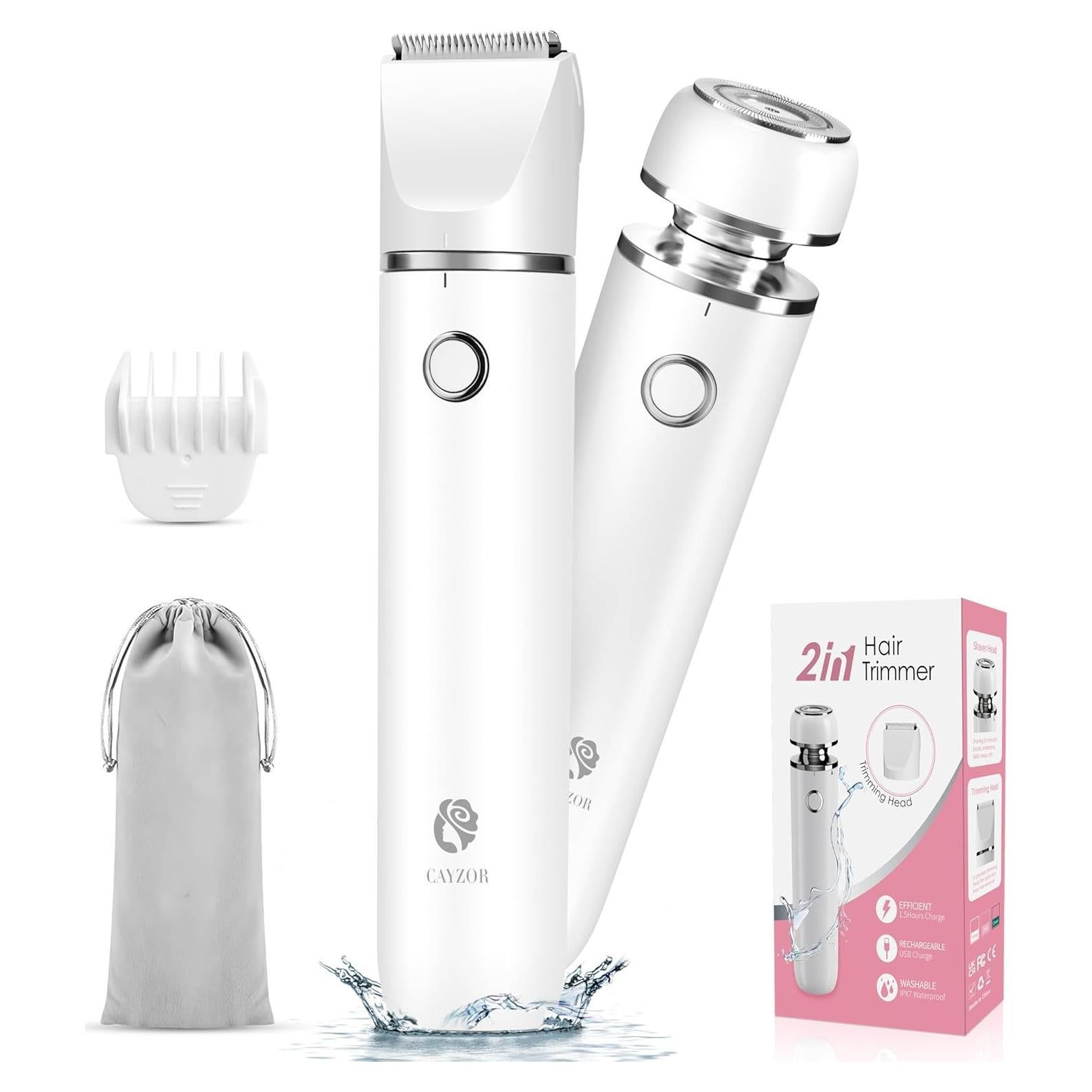 Recortadora y Afeitadora de Bikini Cayzor 2 en 1 Impermeable