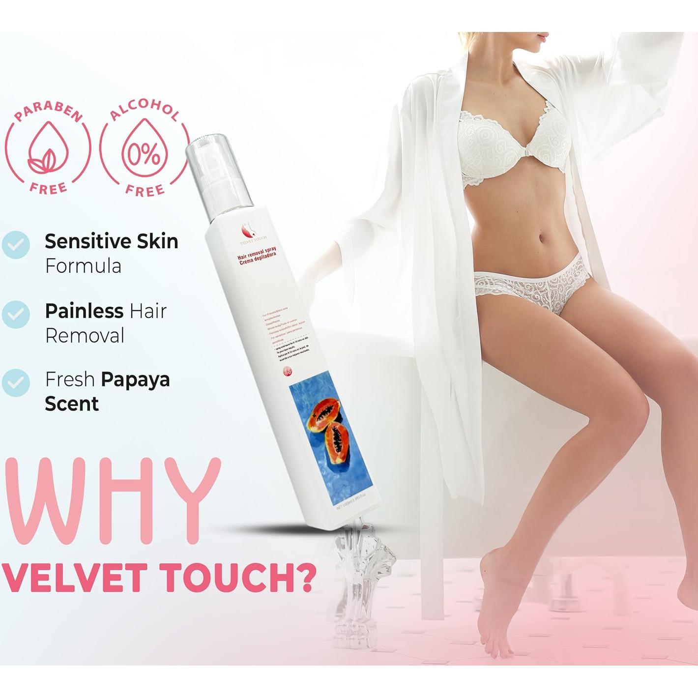 Crema Depilatoria Velvet Touch 100ml - Piel Sensible Sin Dolor