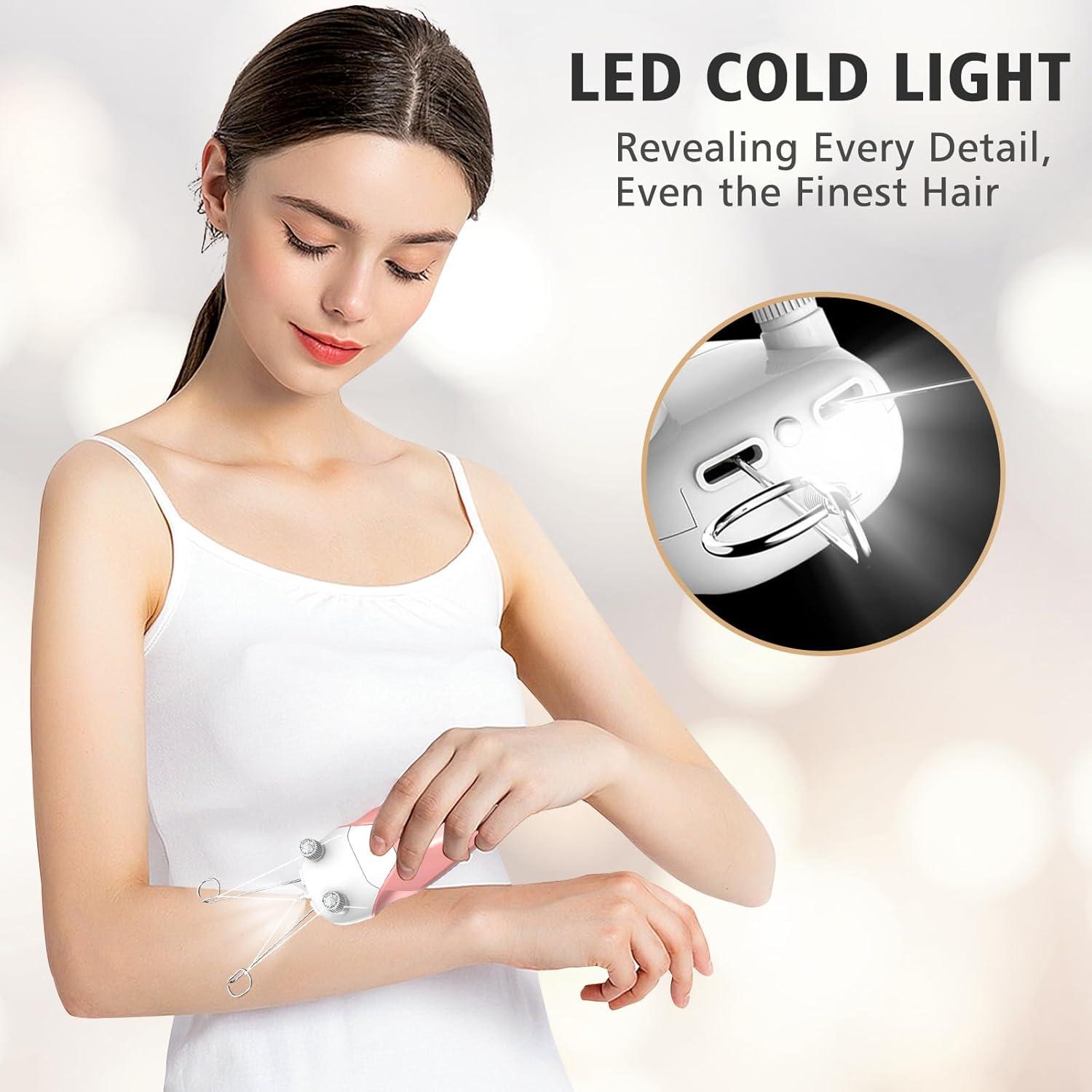 Depiladora Facial Eléctrica WAYCOM Recargable USB Rosa