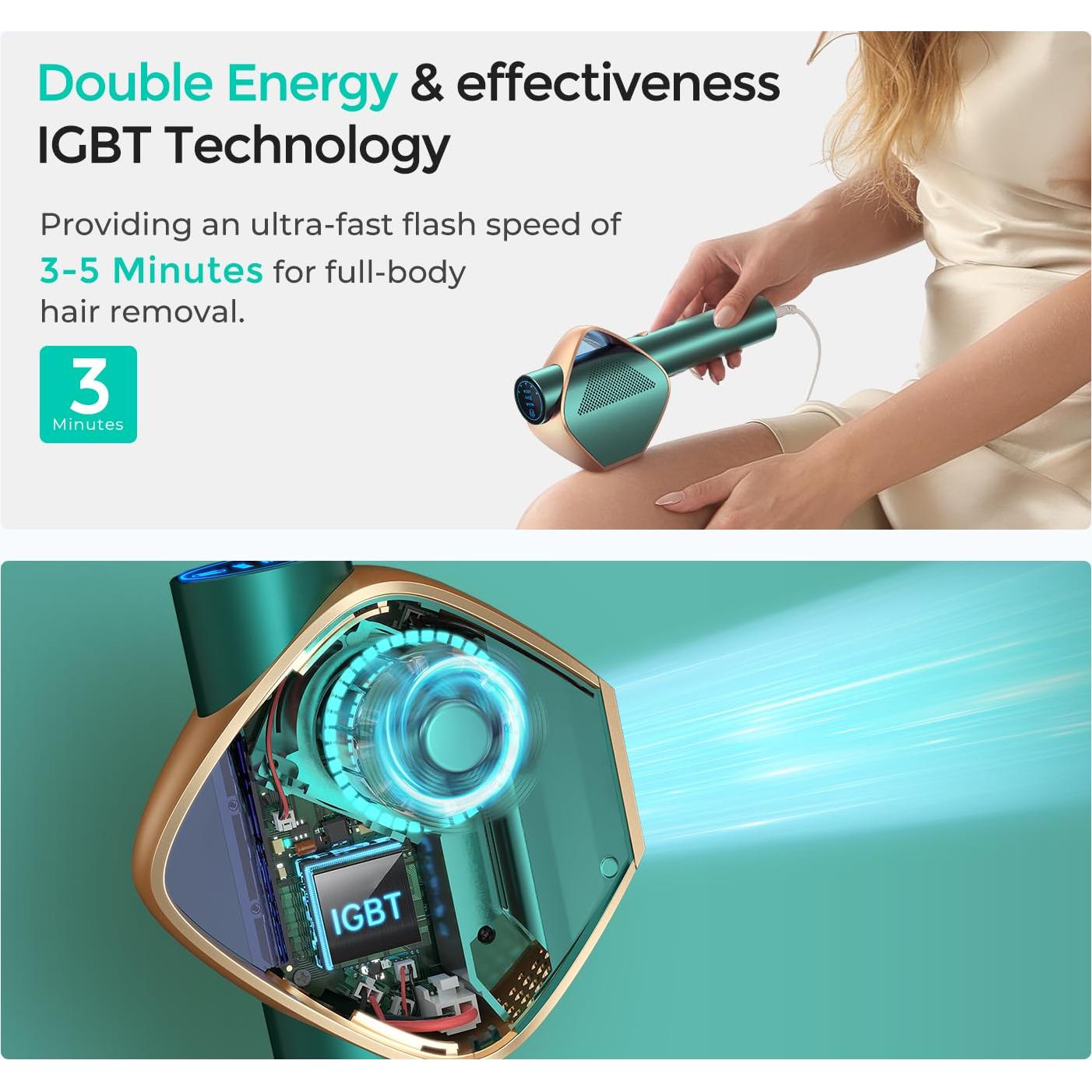 Depiladora Láser IPL LUBEX D-1196B para Mujeres y Hombres