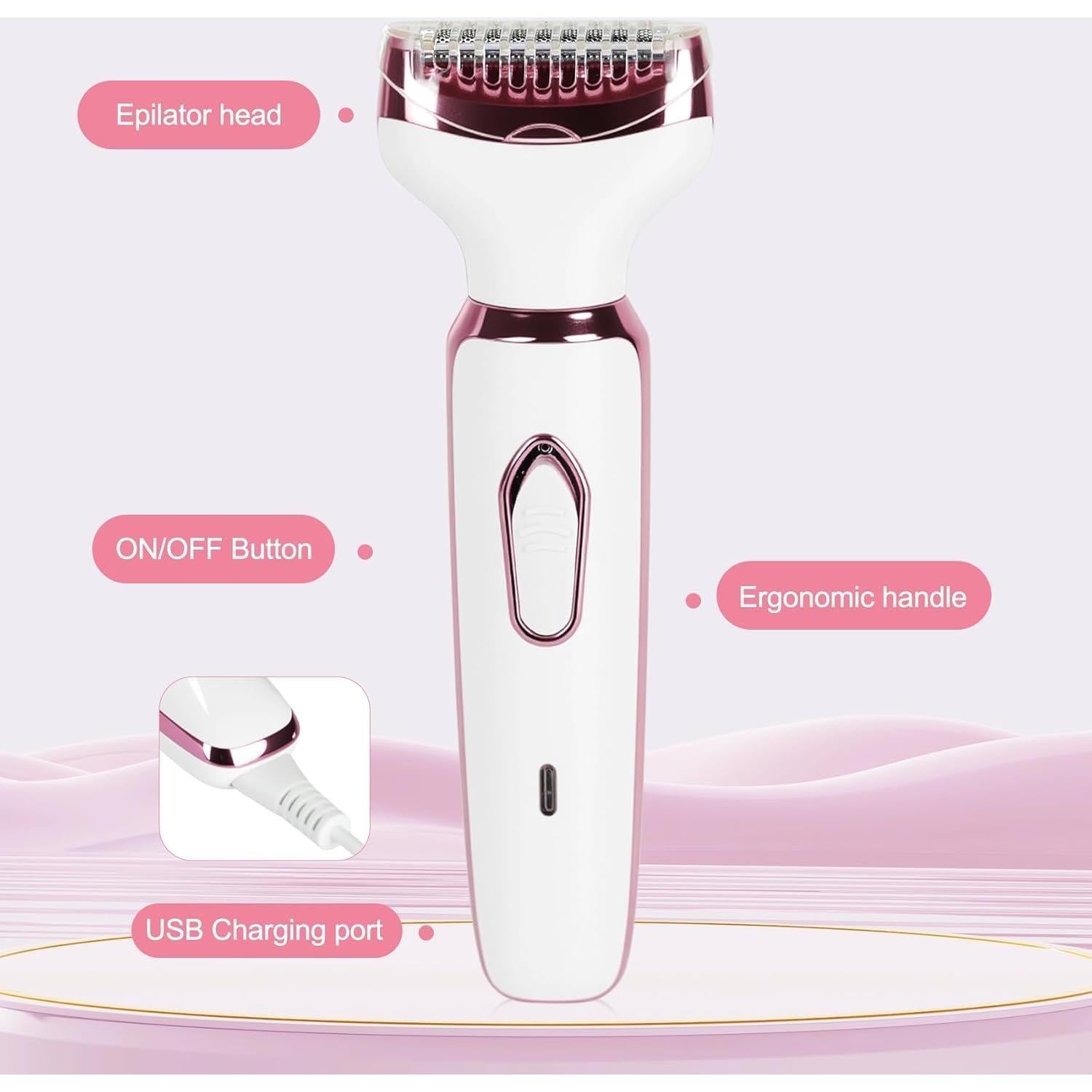 Epilador Facial 4 en 1 Gloxlite para Mujeres, Recargable