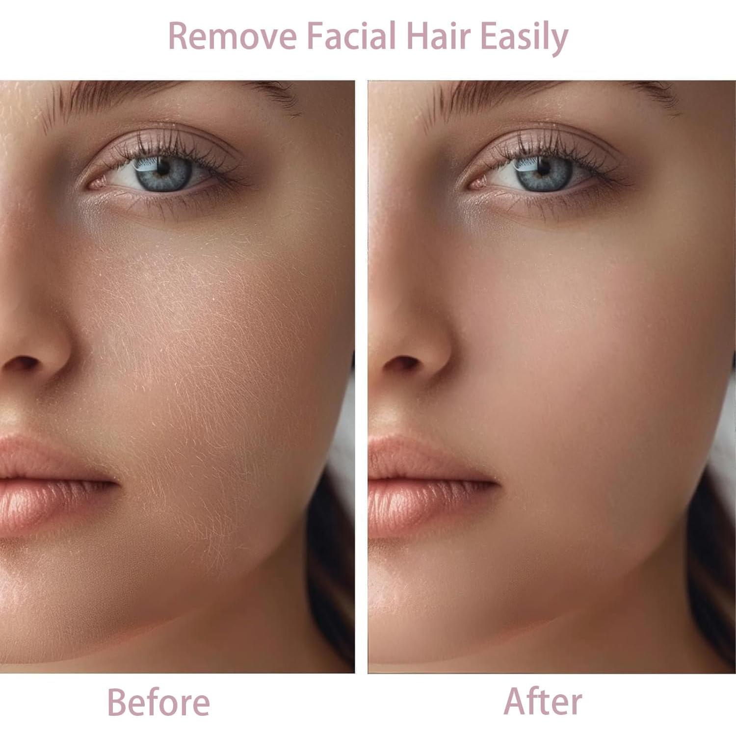 Afeitadora Facial para Mujeres Tuokiy con 2 Cabezas Repuesto