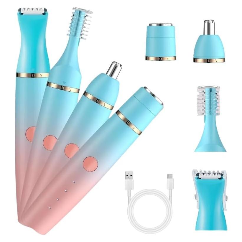 Recortadora de Vello Facial Eléctrica Fanke 4 en 1 Resistente al Agua