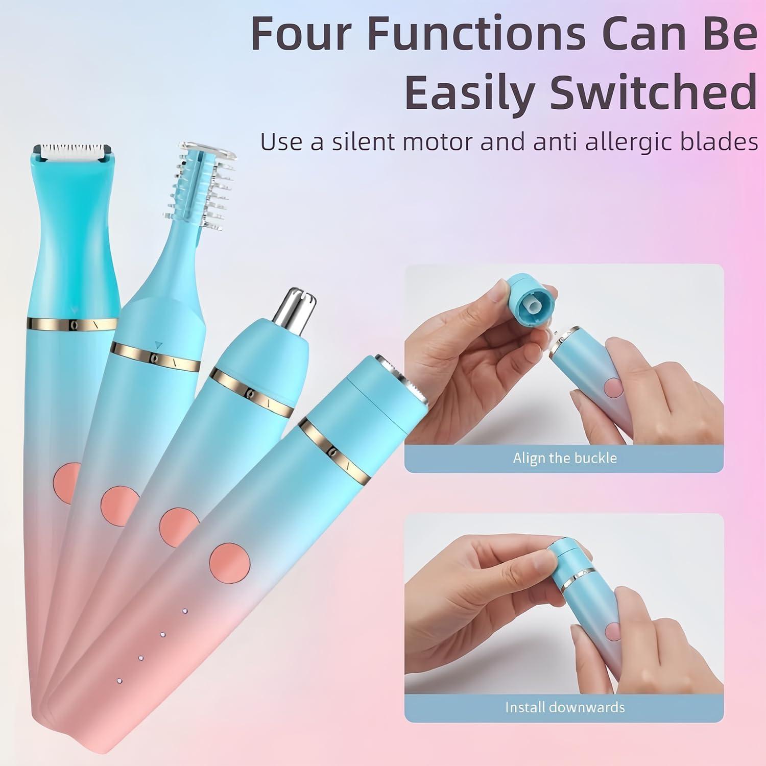 Recortadora de Vello Facial Eléctrica Fanke 4 en 1 Resistente al Agua