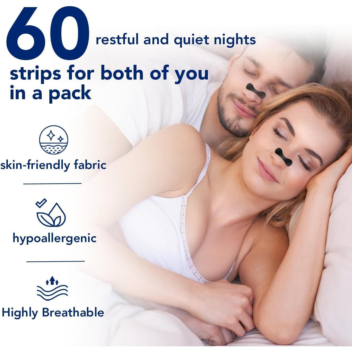 Tiras Nasales Hipoalergénicas ZXNZX para Ronquidos - 60 Unidades