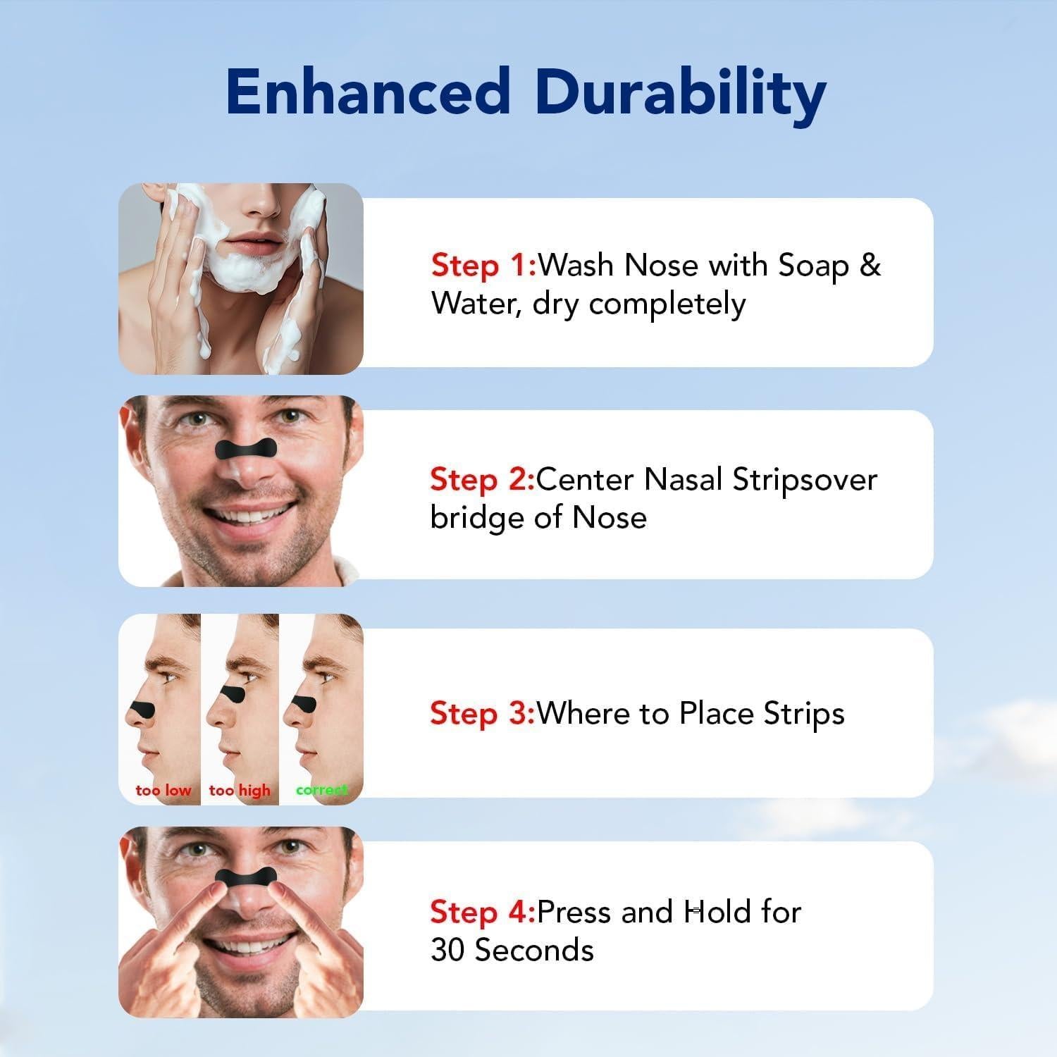 Tiras Nasales Hipoalergénicas ZXNZX para Ronquidos - 60 Unidades