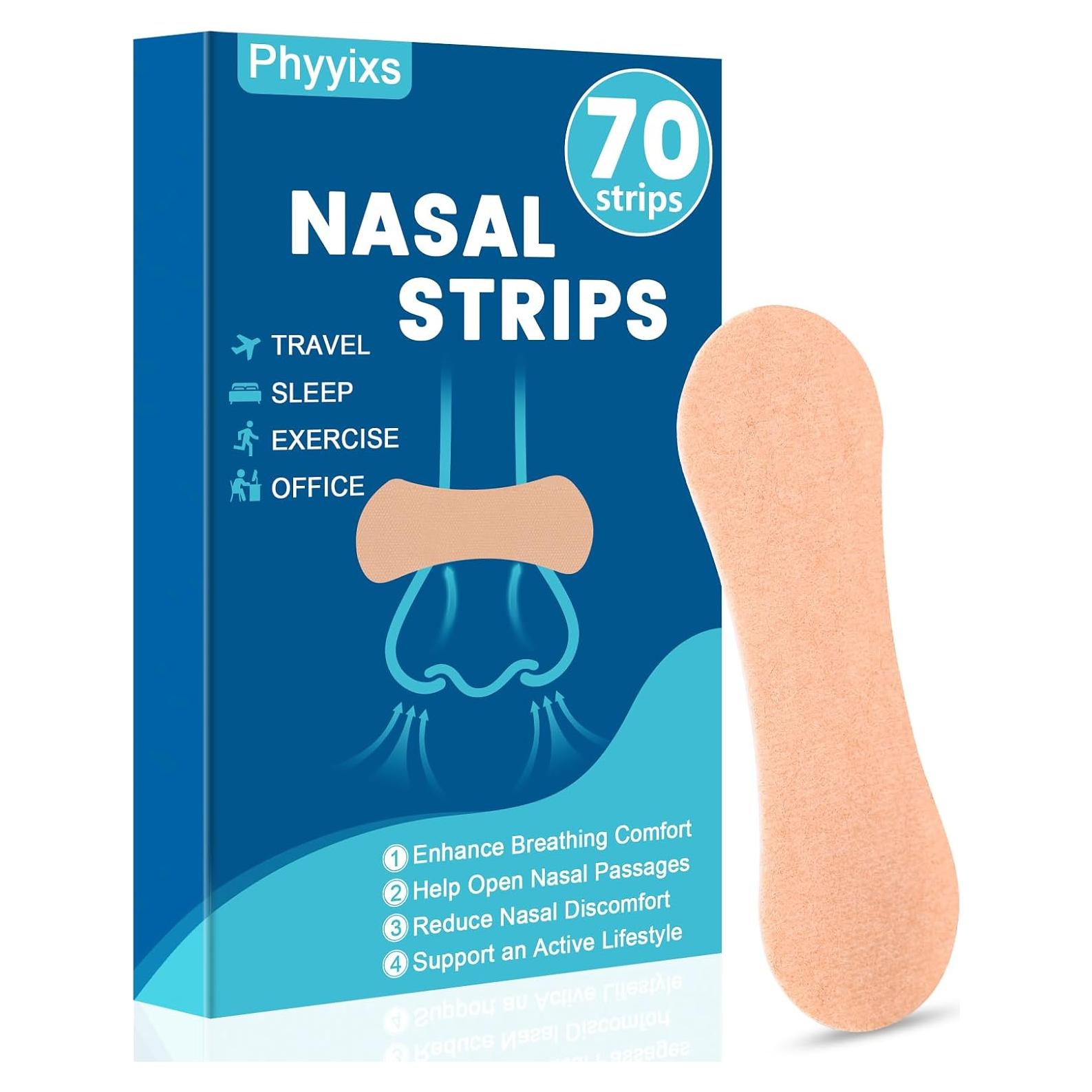 Tiras Nasales Adhesivas Phyyixs - 70 Unidades, Fuerza Extra, Hipoalergénicas