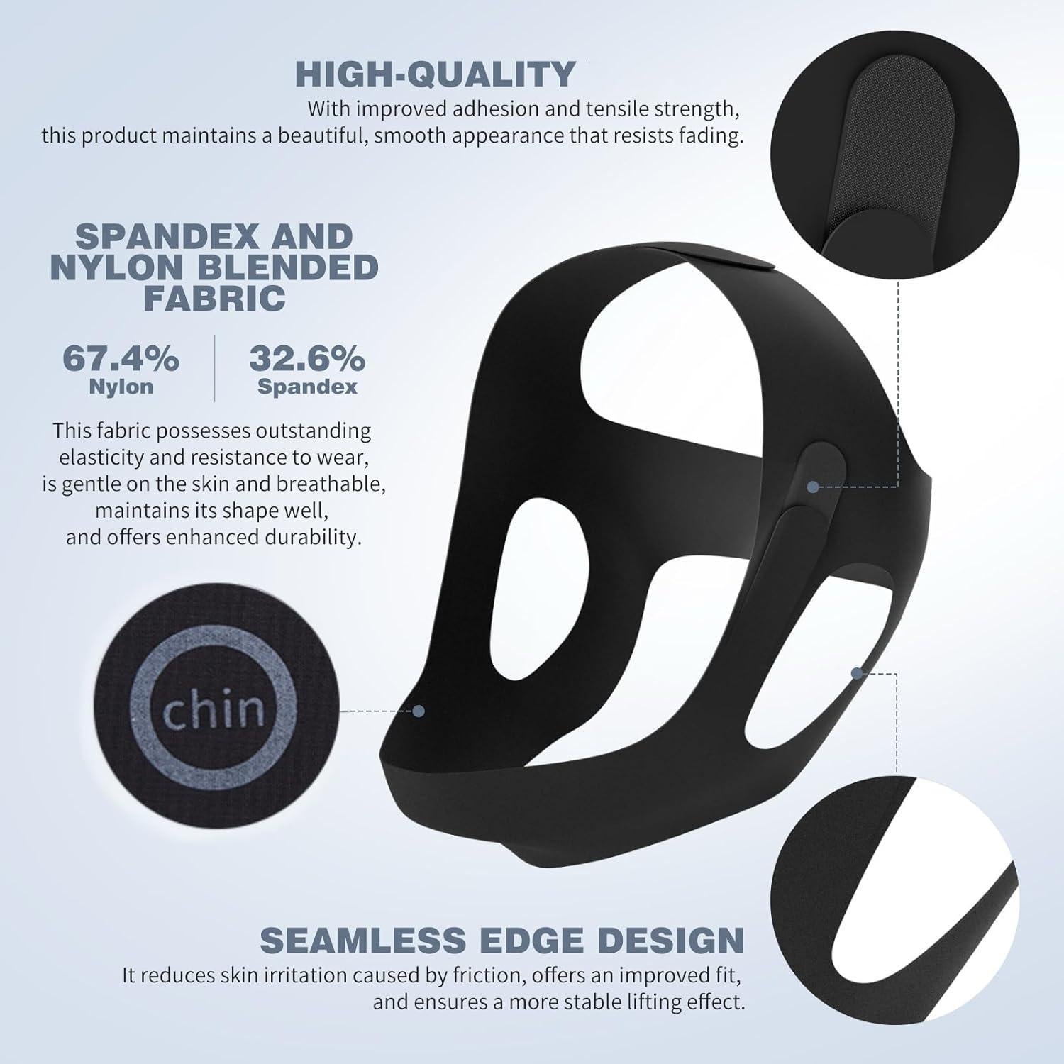 Correa para Barbilla Anti Ronquidos OHALEEP Ajustable Negro M