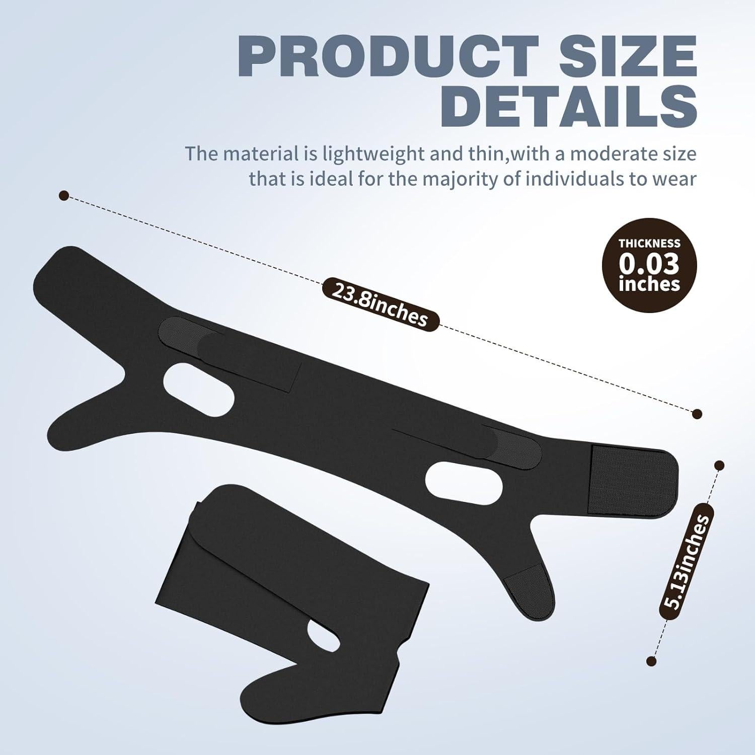 Correa para Barbilla Anti Ronquidos OHALEEP Ajustable Negro M