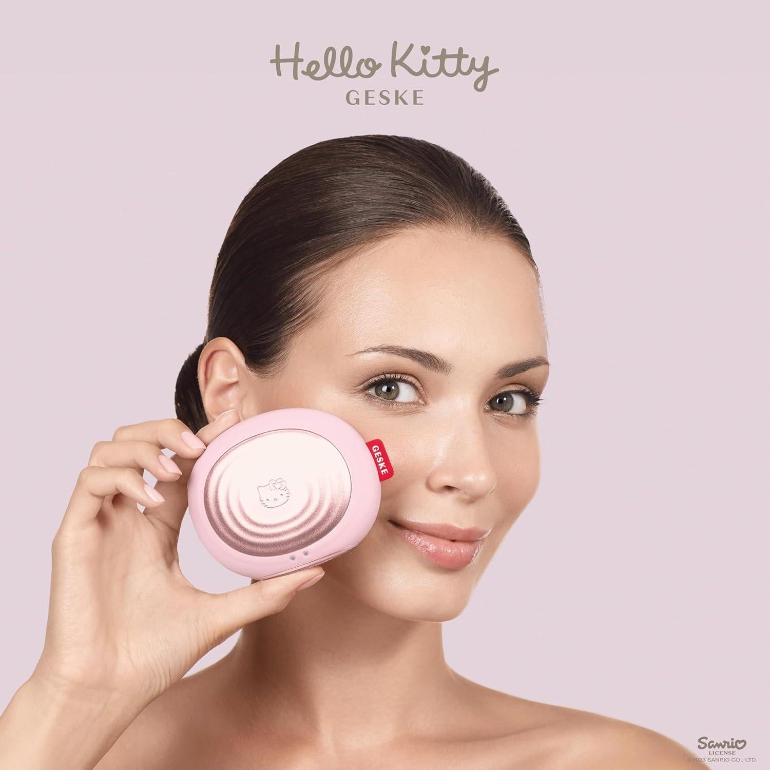 Cepillo Facial Térmico Sonic GESKE Hello Kitty 5 en 1 Rosa