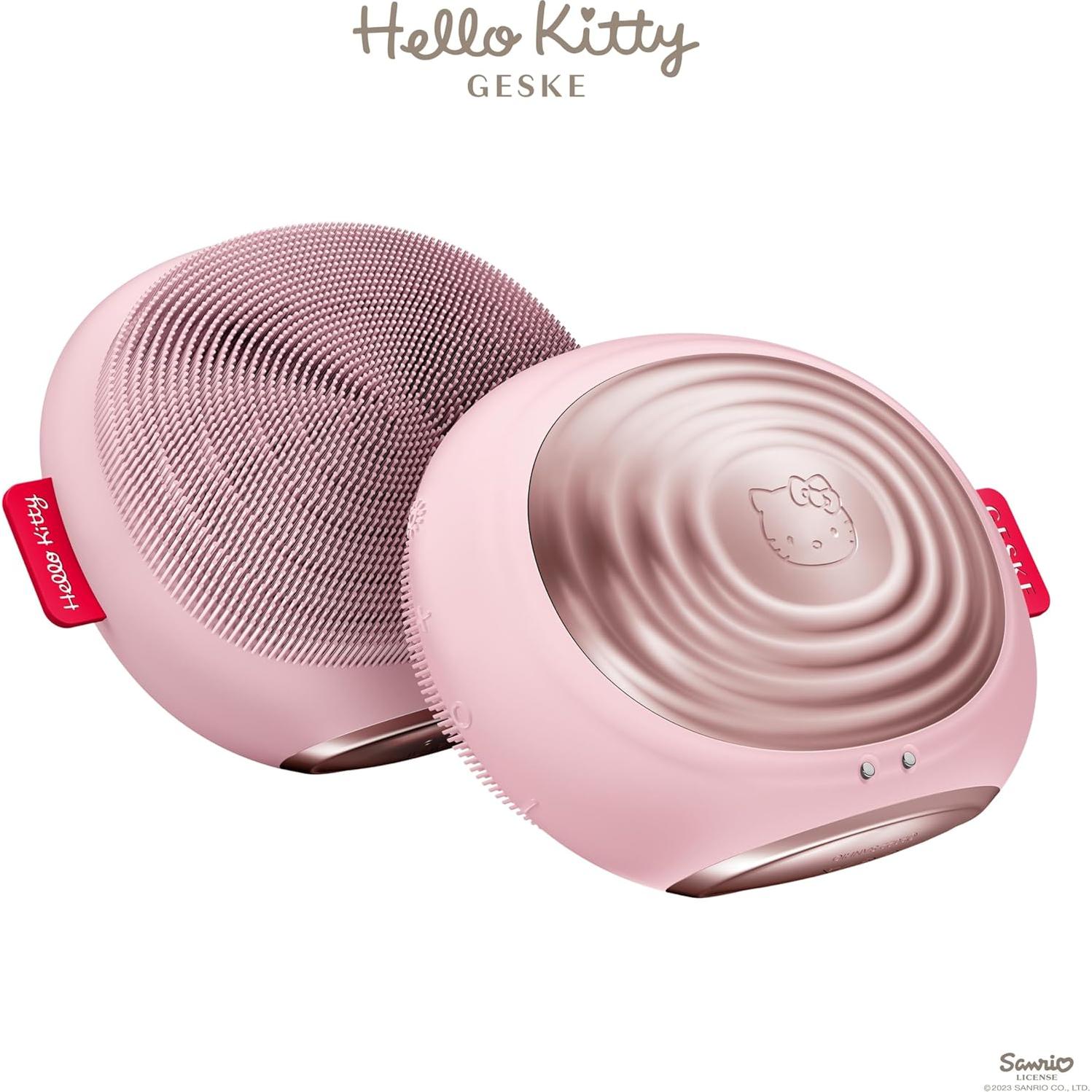 Cepillo Facial Térmico Sonic GESKE Hello Kitty 5 en 1 Rosa