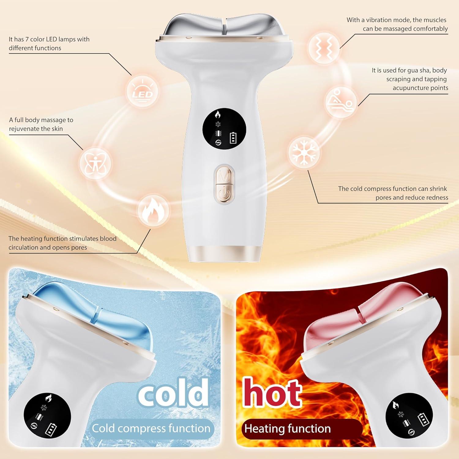 Masajeador Facial 7 en 1 ZoGoo - Calor y Frío LED para Piel