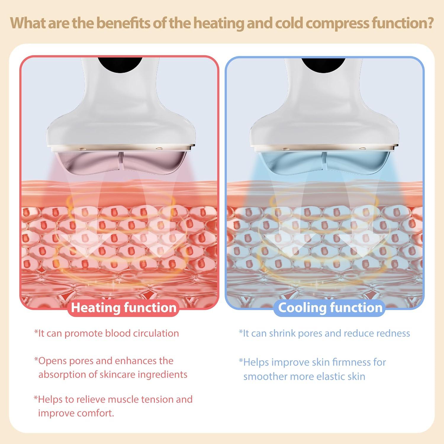 Masajeador Facial 7 en 1 ZoGoo - Calor y Frío LED para Piel