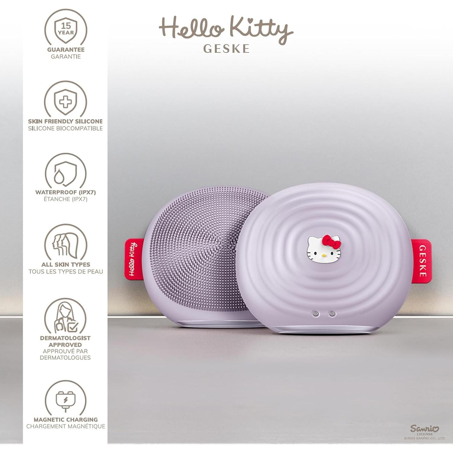 Cepillo Facial Eléctrico GESKE 4 en 1 con App IA - Púrpura