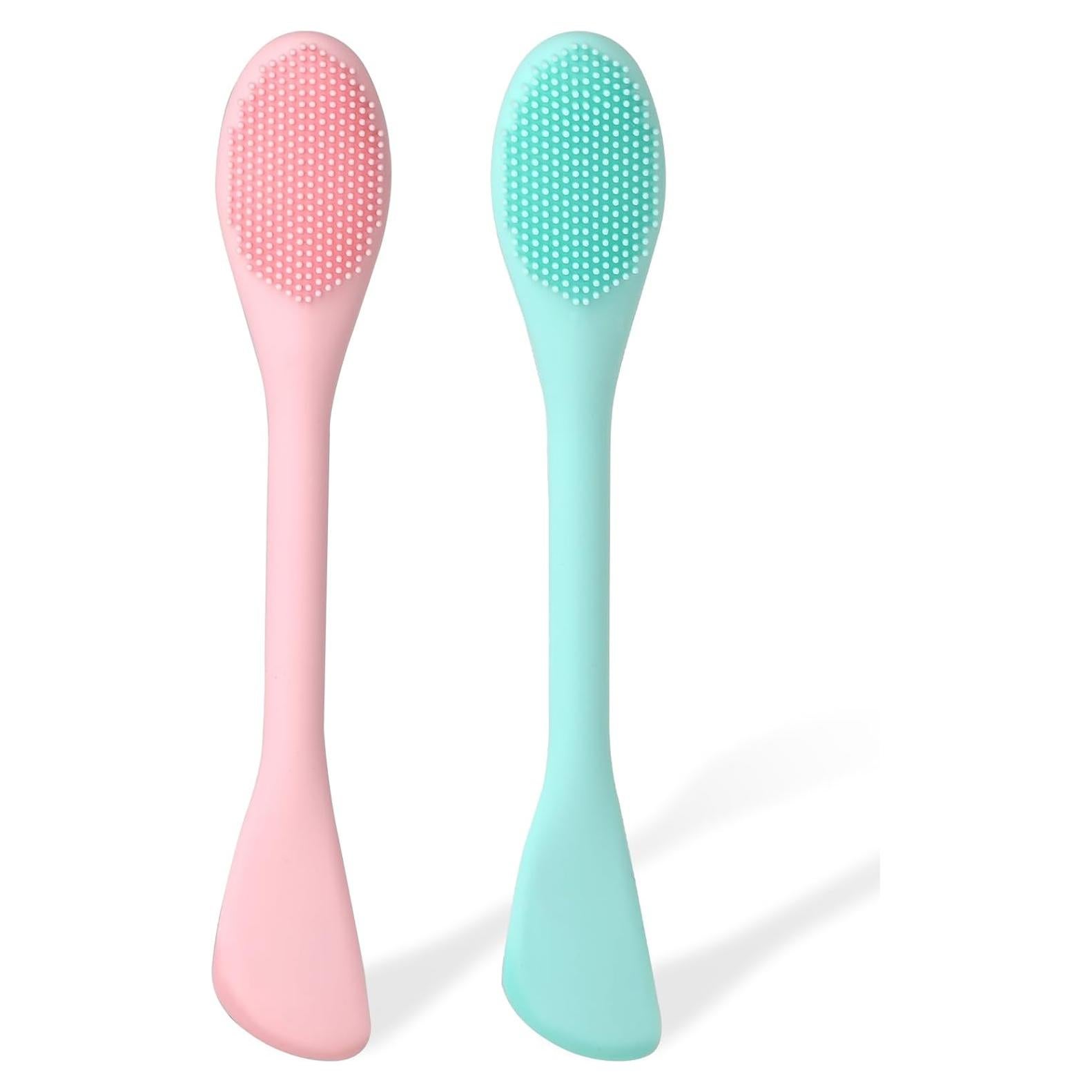 2 Pcs Brocha Facial de Silicona Qianyu 2 en 1 para Mascarilla