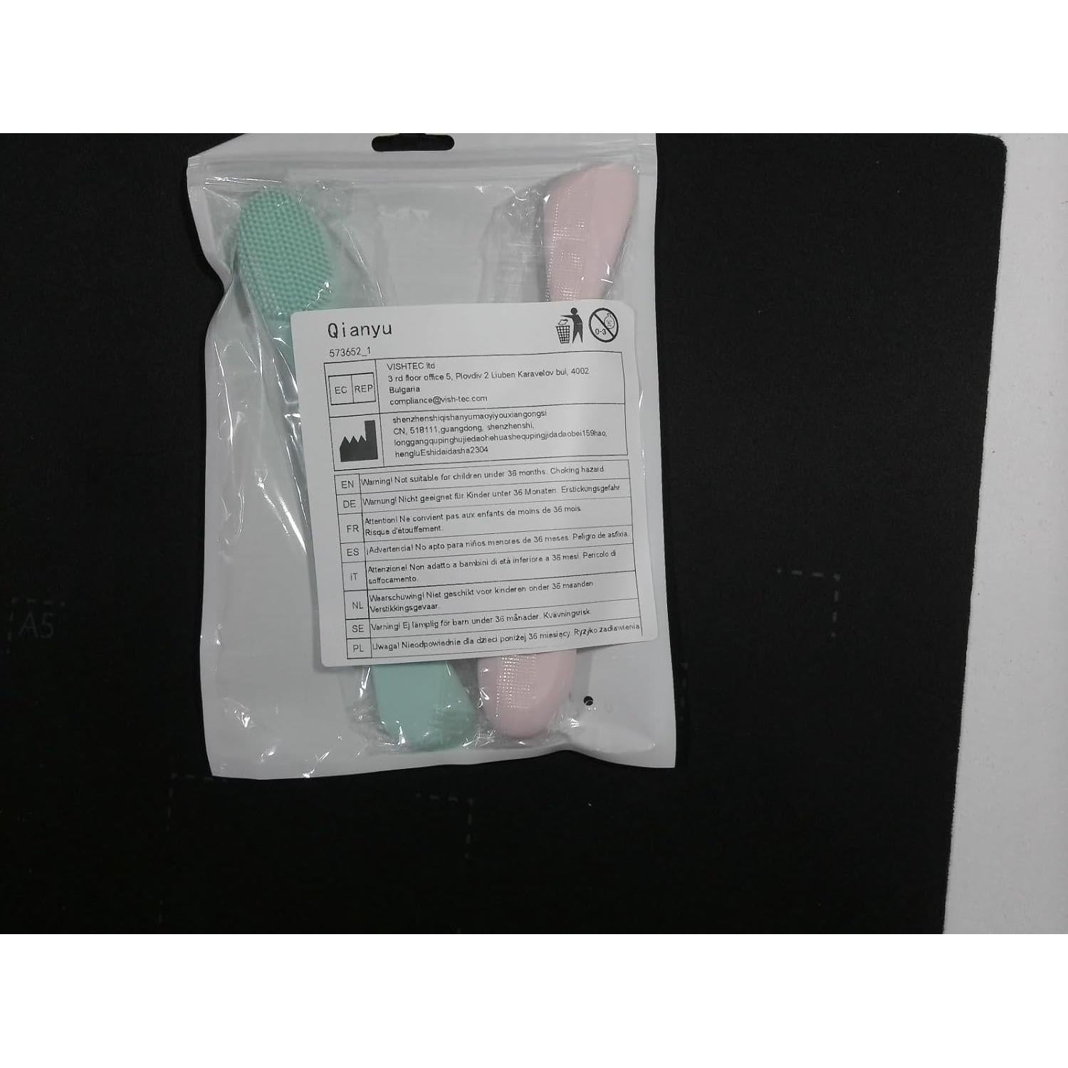 2 Pcs Brocha Facial de Silicona Qianyu 2 en 1 para Mascarilla