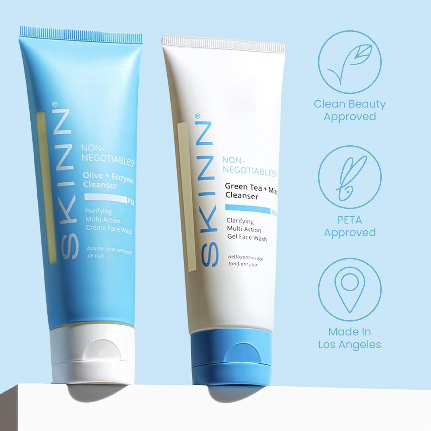 Paquete Limpiador Facial SKINN Mañana y Noche 226.8g