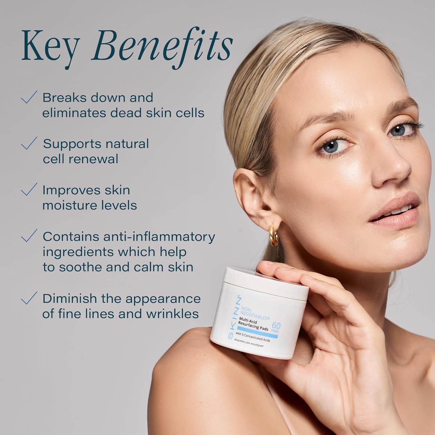 Almohadillas Exfoliantes Multi-Ácido SKINN - 60 Unidades