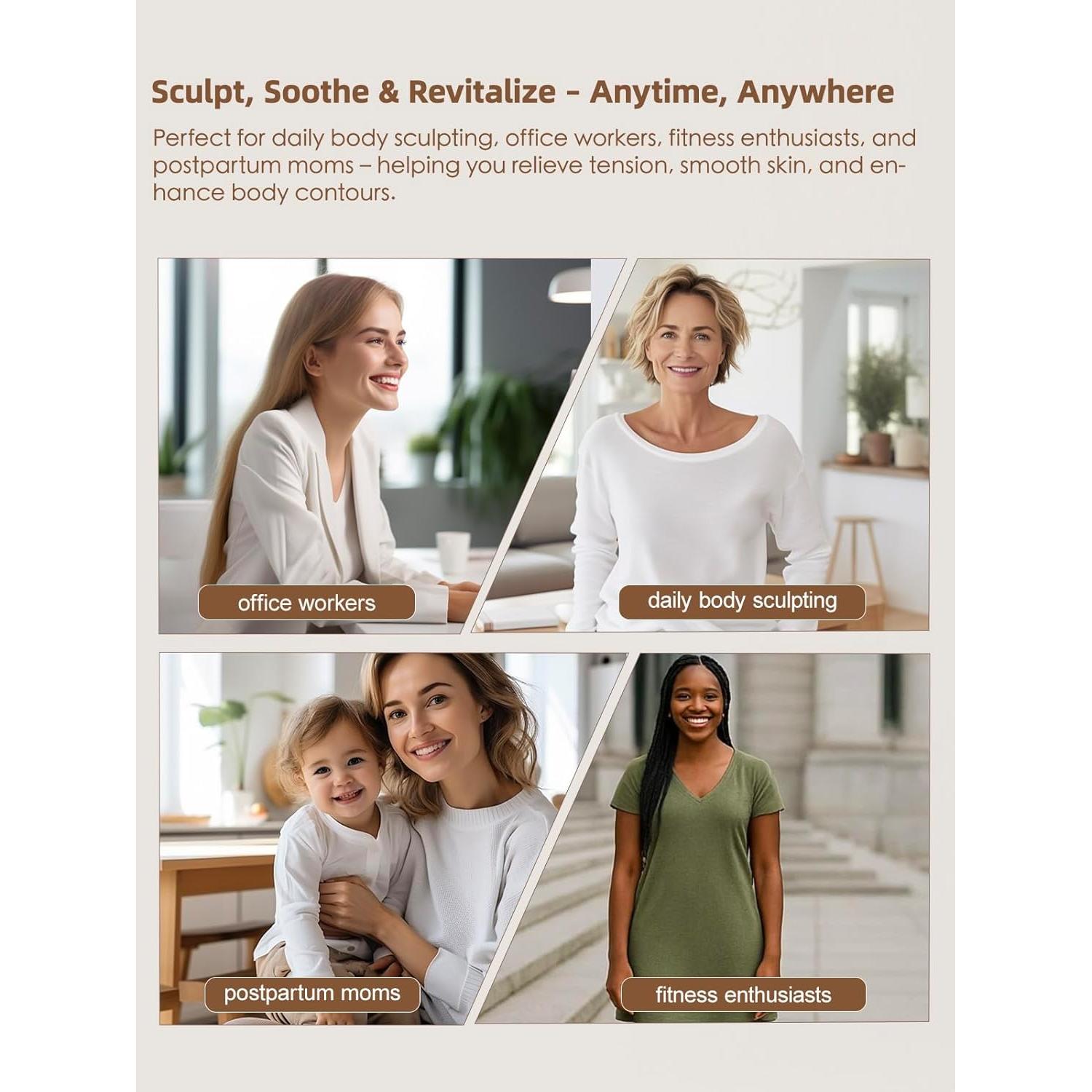 Masajeador Drenaje Linfático Yuonry L1, Anticelulitis, 9.5x9.5 cm