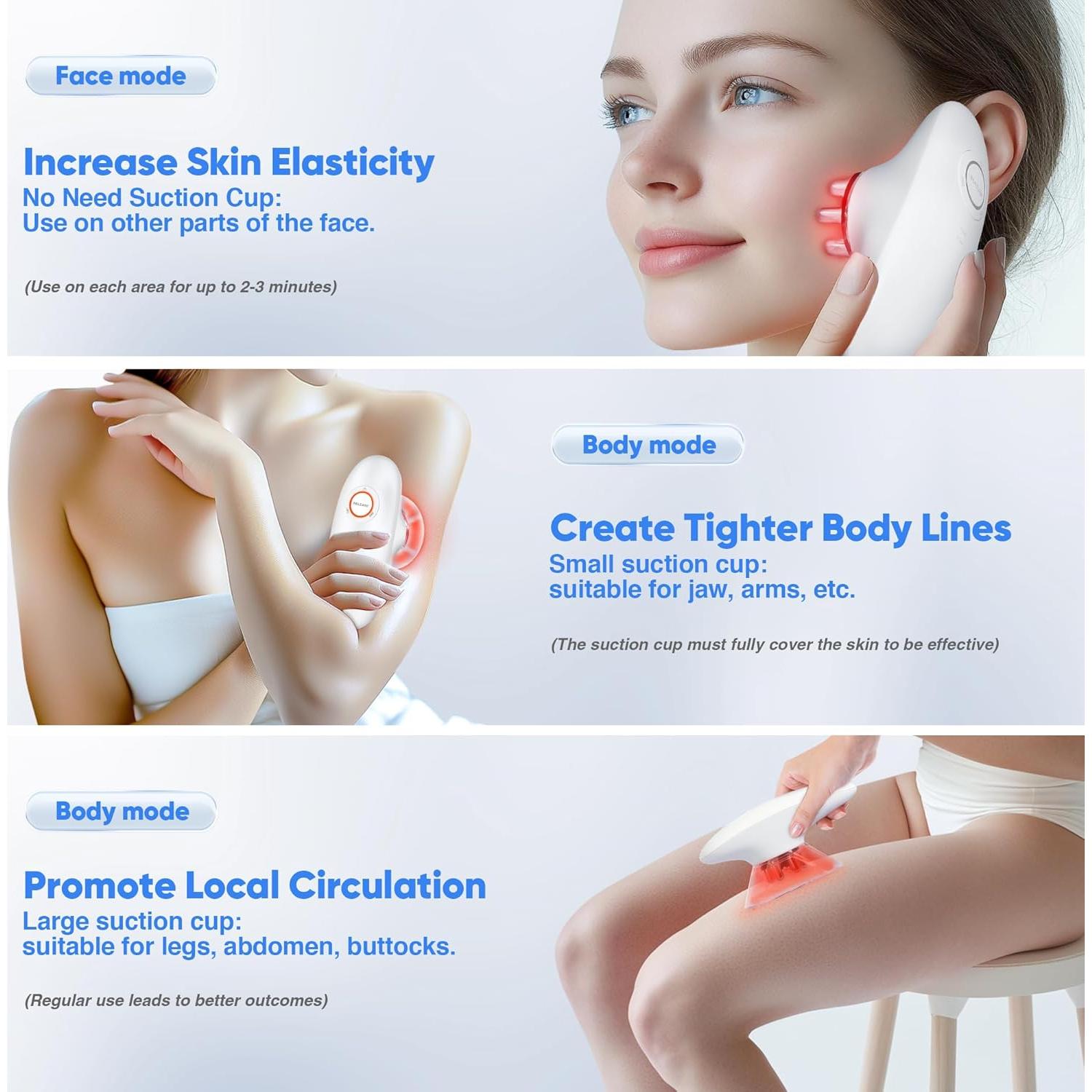 Máquina de Esculpido Corporal 3-en-1 Ciyada - Masajeador Eléctrico de Celulitis con Calor y Ventosas