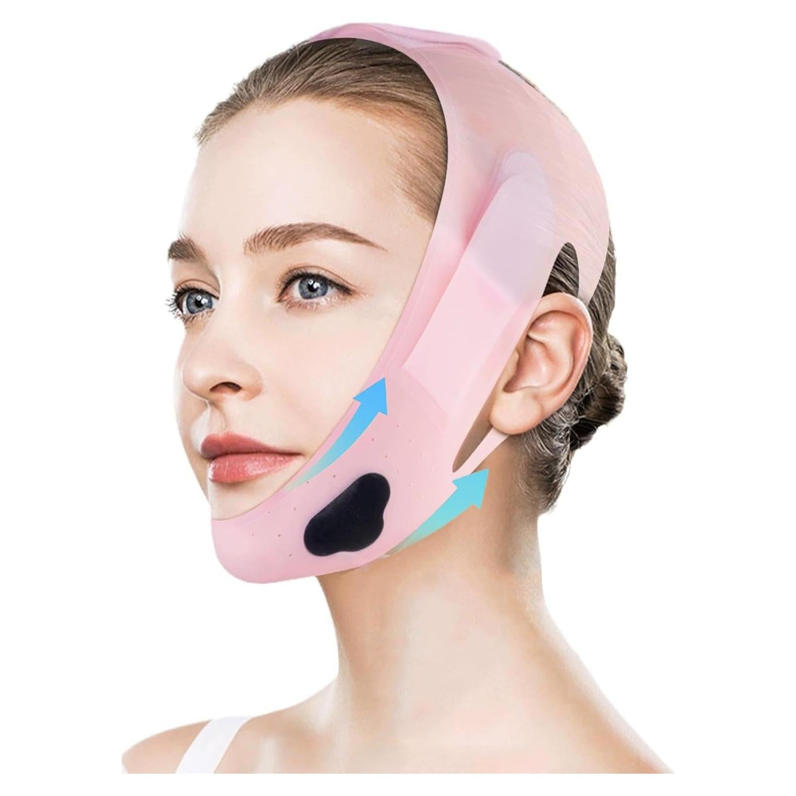 Reductor de Papada Doble Wuhuhu, Cinta Ajustable Silicona 58-69 cm