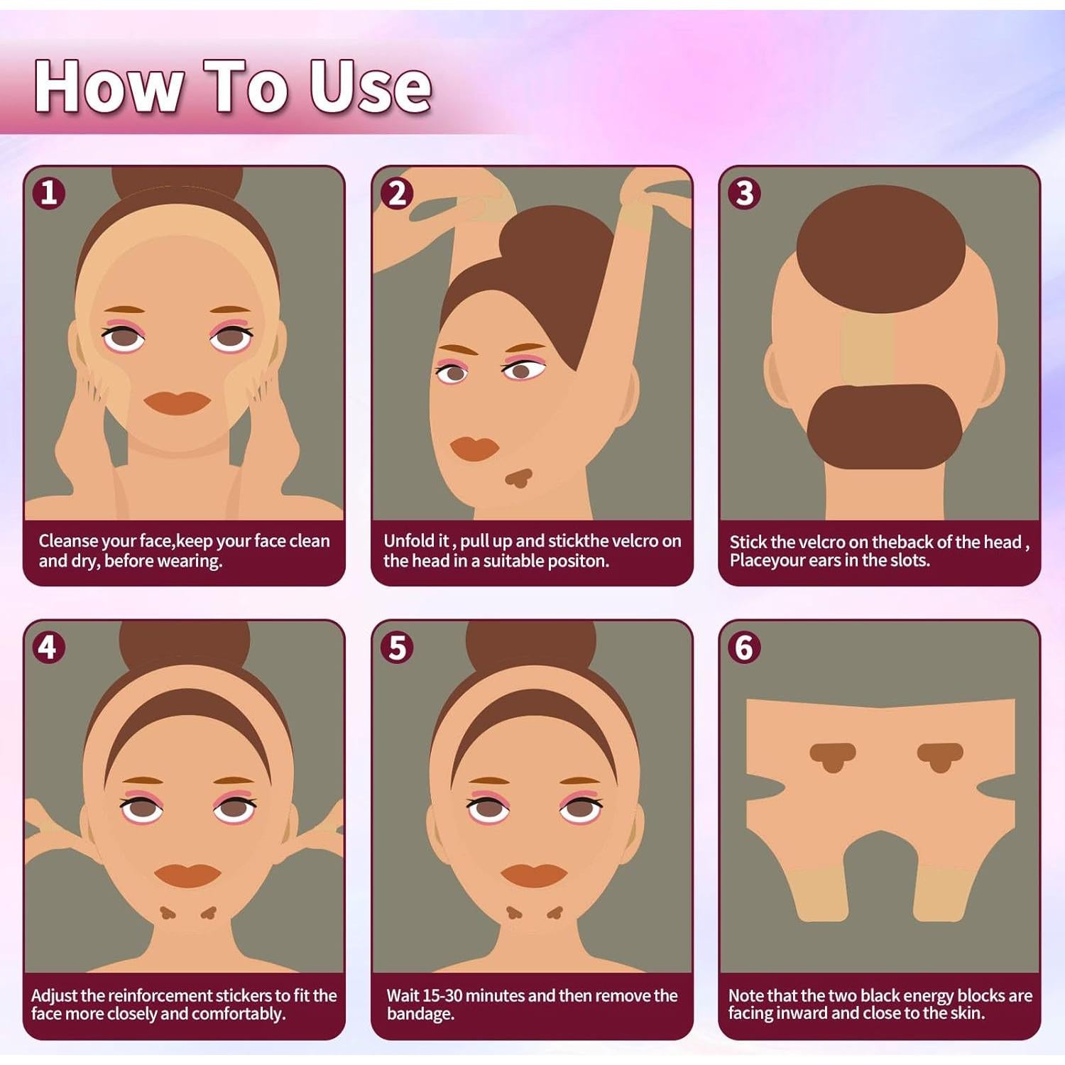 Reductor de Papada Doble Wuhuhu, Cinta Ajustable Silicona 58-69 cm