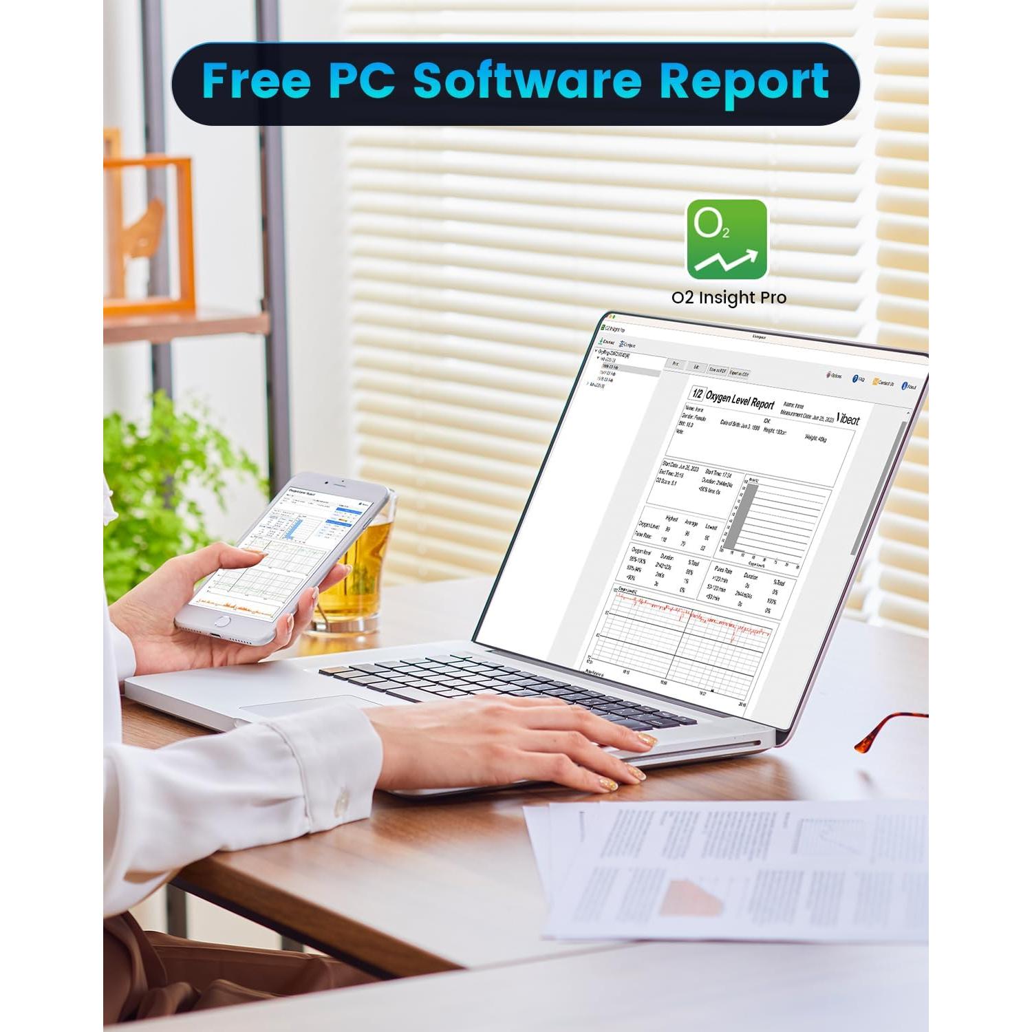 Oxímetro de Pulso Vibeat OxyU - Monitor de Oxígeno Bluetooth