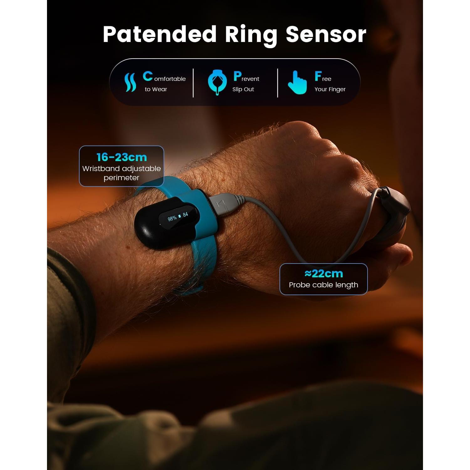 Oxímetro de Pulso Vibeat OxyU - Monitor de Oxígeno Bluetooth