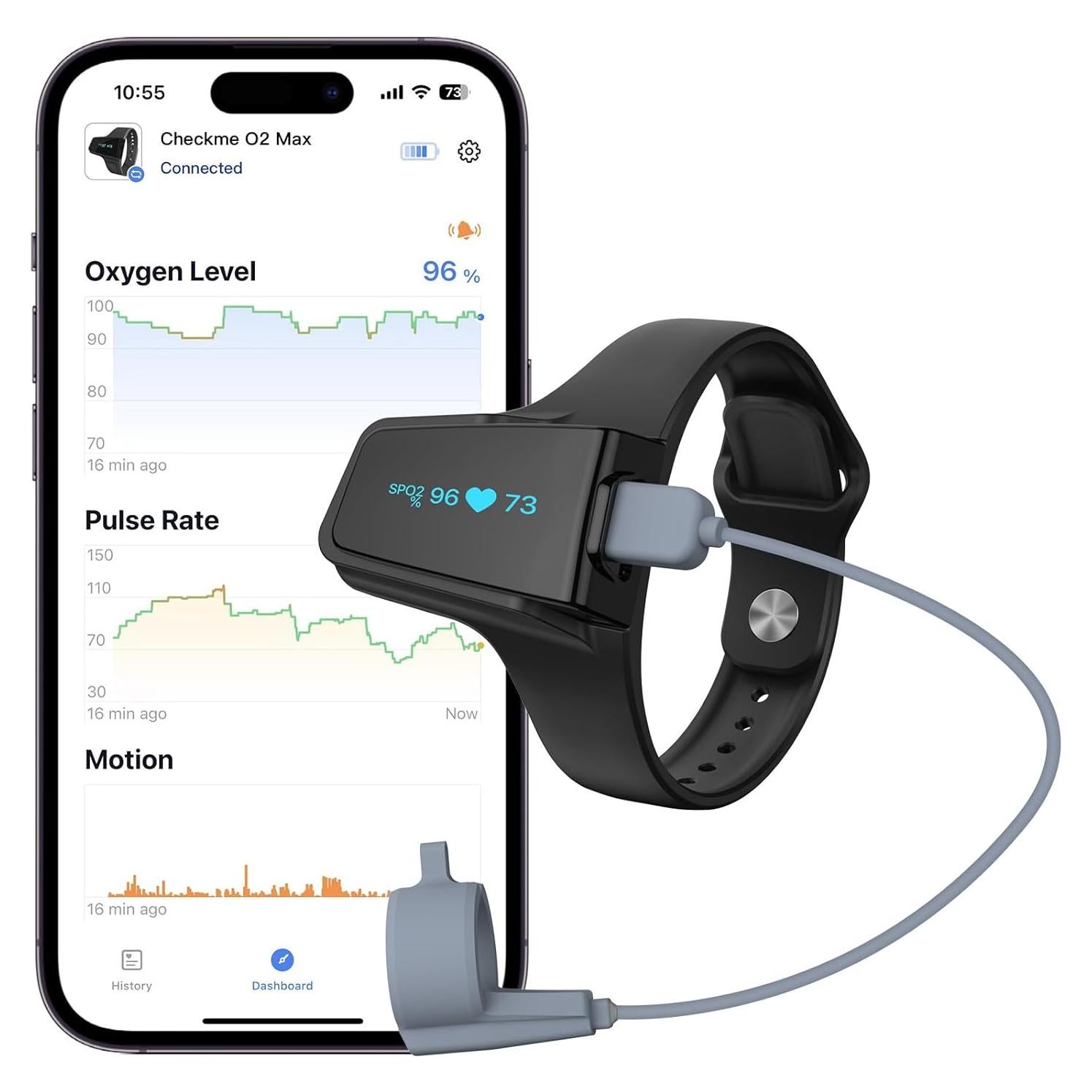 Oxímetro de Pulso de Muñeca Wellue Bluetooth con APP y Batería de 72h