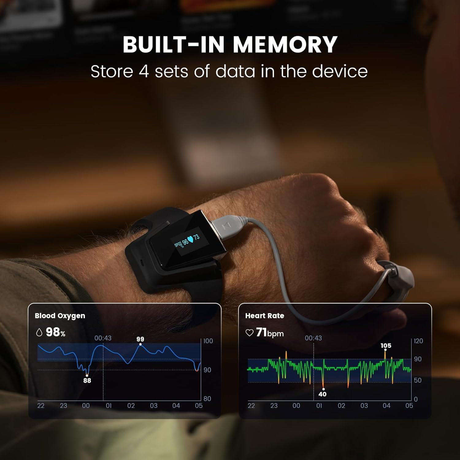 Oxímetro de Pulso de Muñeca Wellue Bluetooth con APP y Batería de 72h