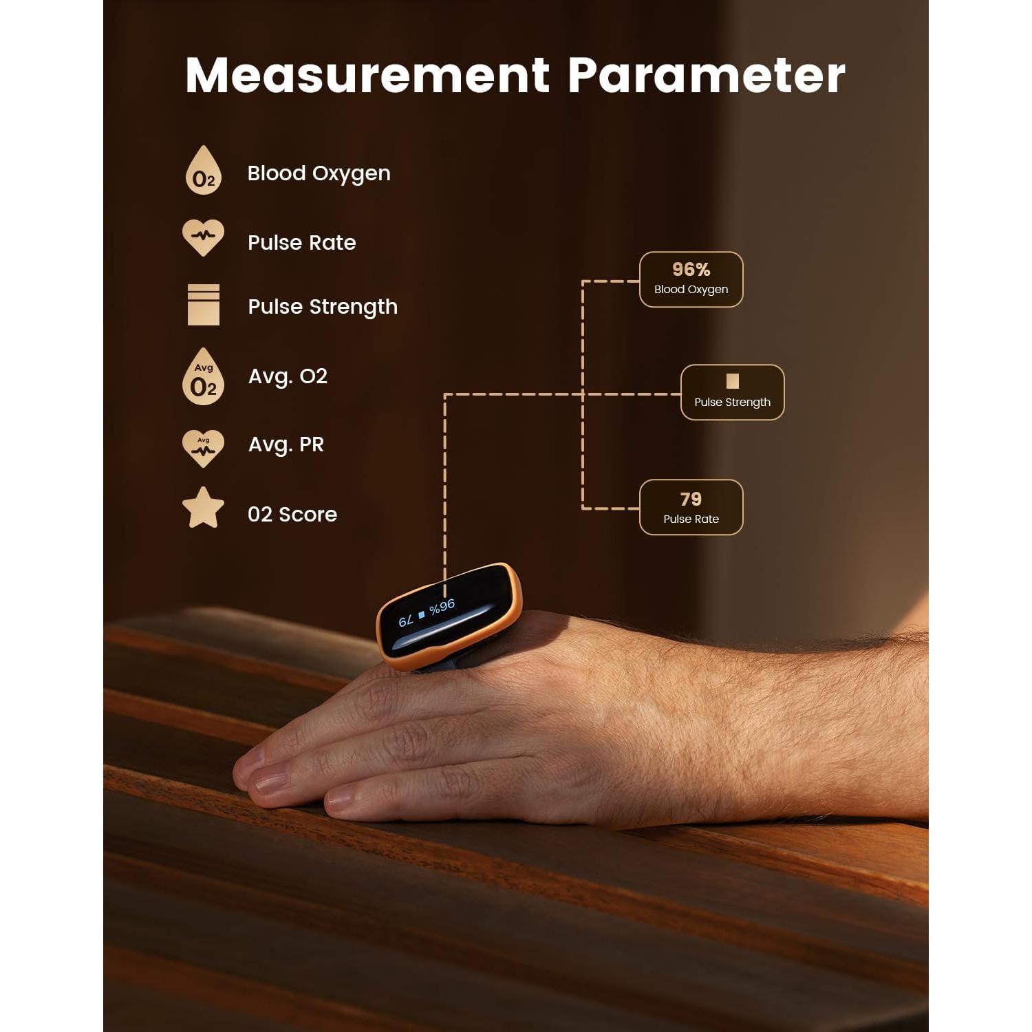 Oxímetro de Pulso WearO2 Vibeat - Medidor de Oxígeno Bluetooth