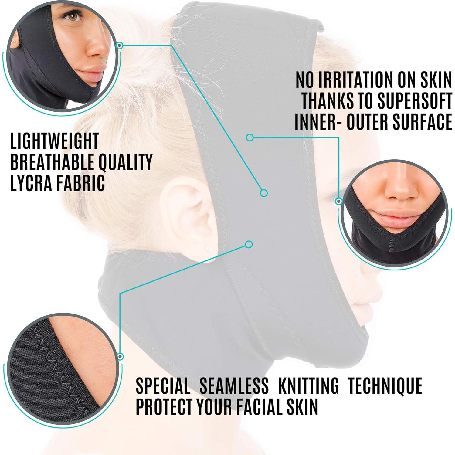 Prenda de Compresión Facial INVERA para Recuperación Postquirúrgica