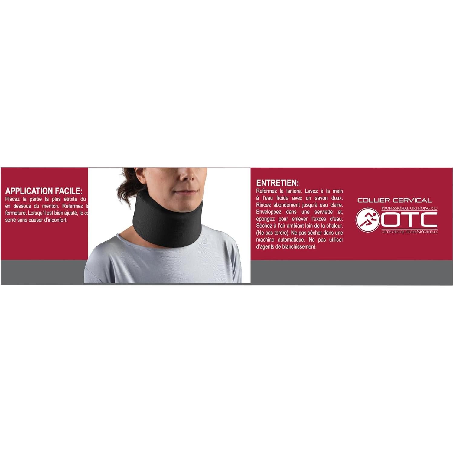 Collar Cervical OTC 2394 Negro Estrecho 6.35 cm Soporte Cuello