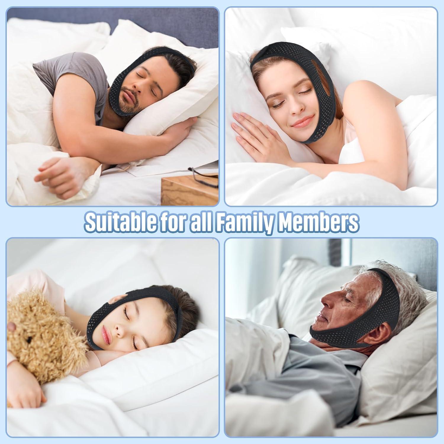 Correa Anti Ronquidos MOCCOOL Ajustable Transpirable 2 Piezas