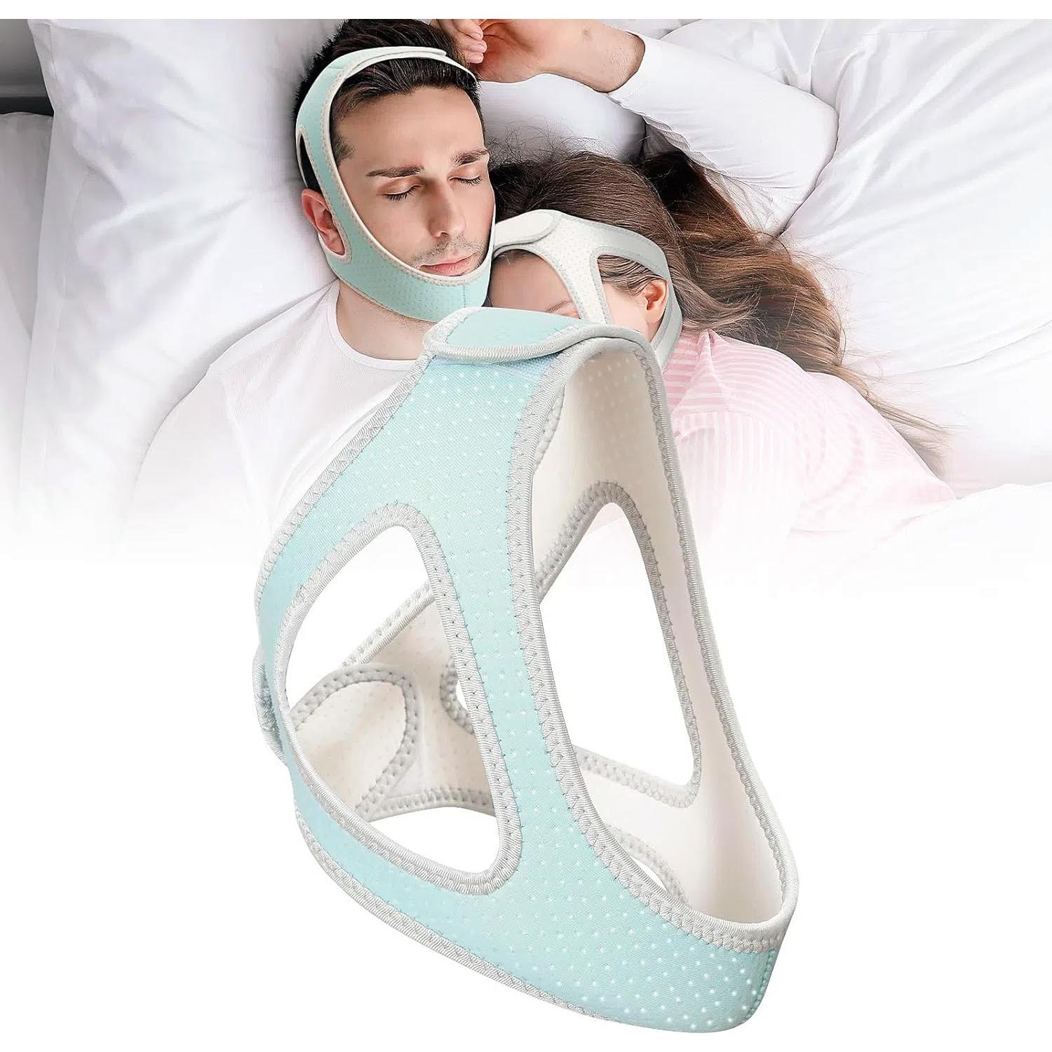 Correa para Barbilla Anti Ronquidos CTHTESY Ajustable Blanca