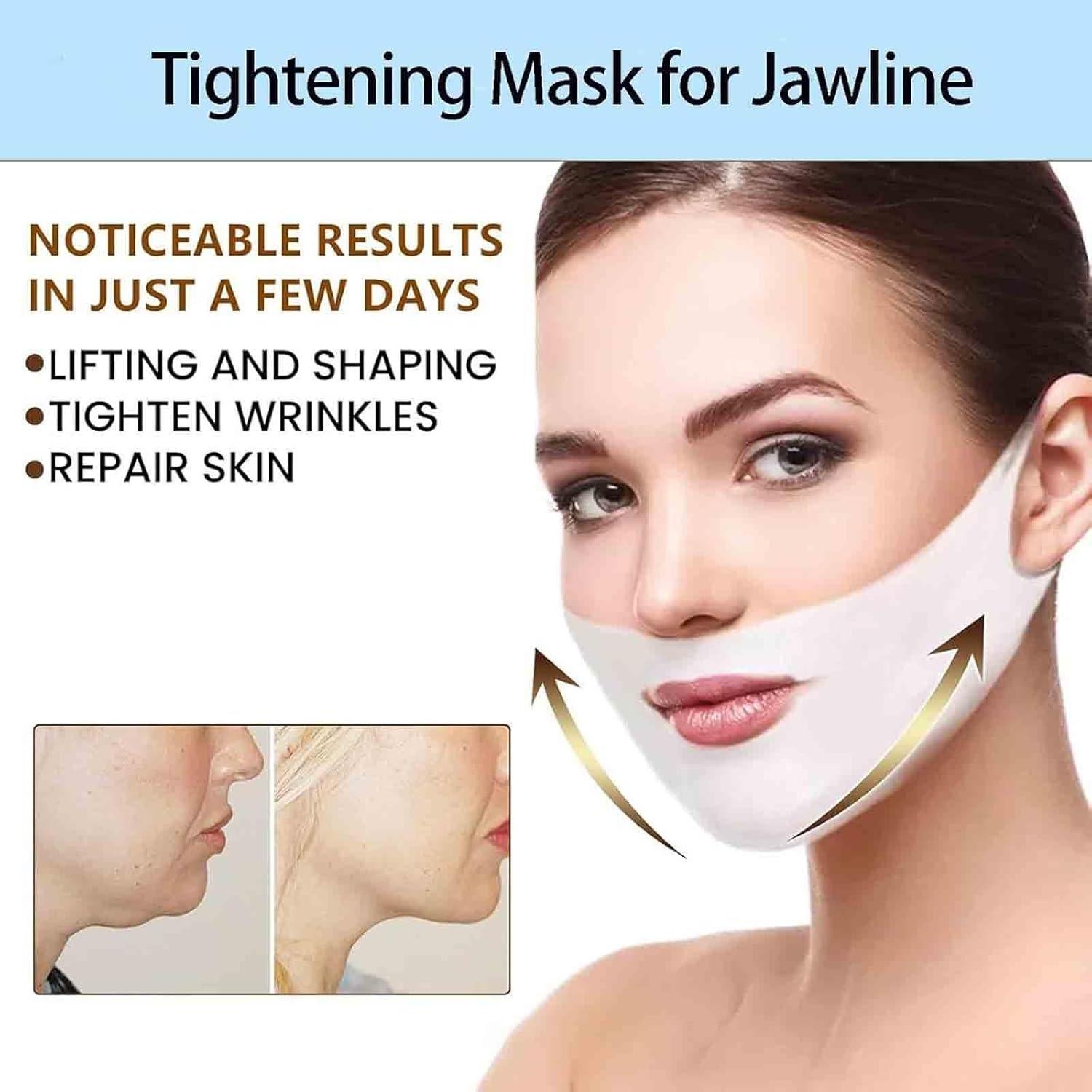 Mascarilla Levantadora Doble Papada Chinology - 5pcs Colágeno