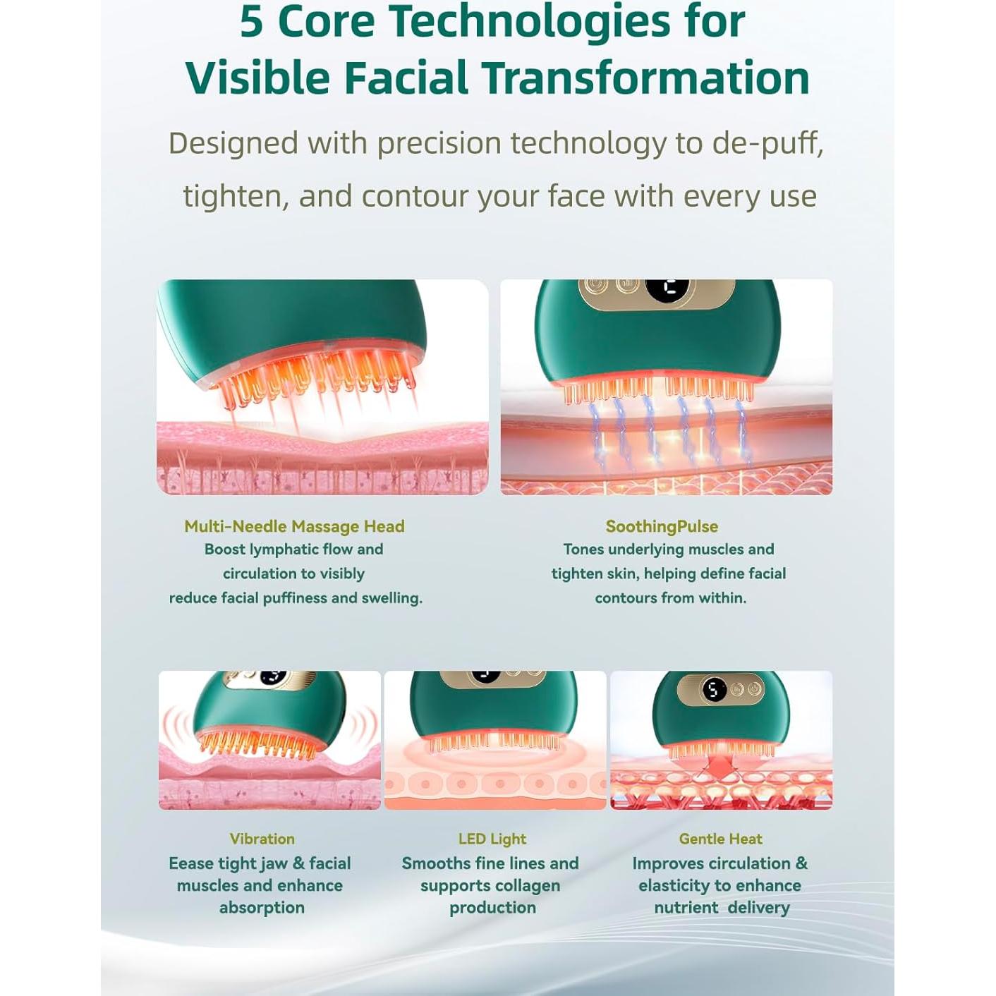 Cepillo Facial Kinbana para Drenaje Linfático - Verde