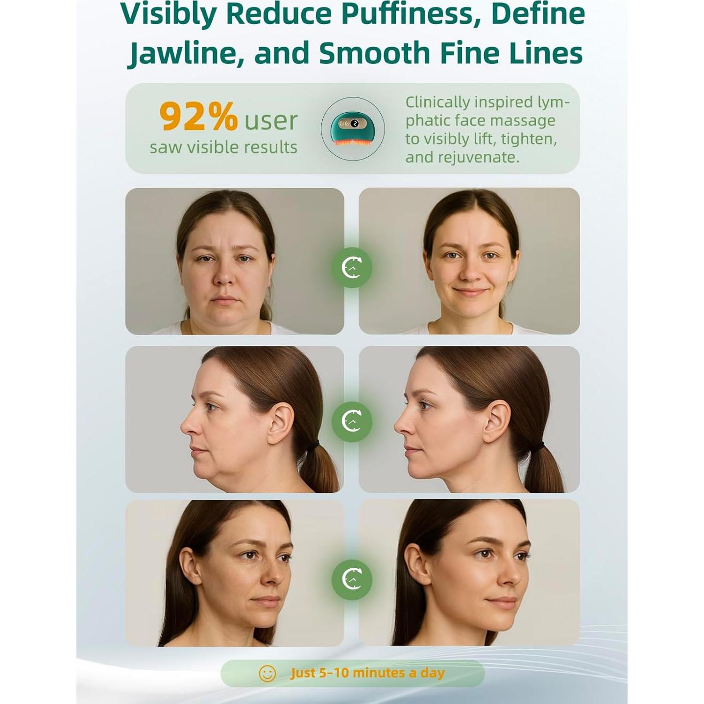 Cepillo Facial Kinbana para Drenaje Linfático - Verde