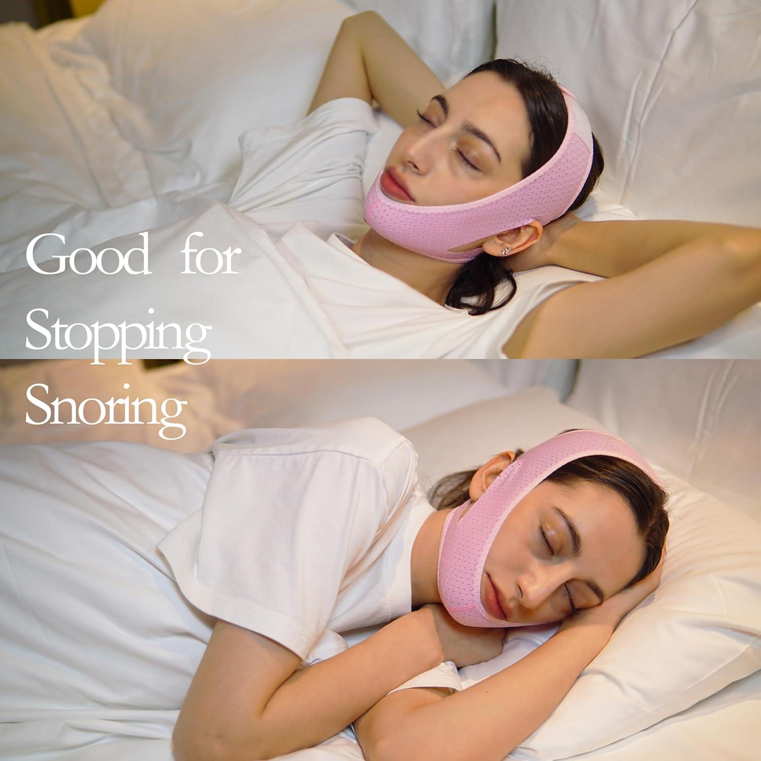 Cinta de Levantamiento Facial en V SUNILLUMA - Rosa, Reductora de Papada