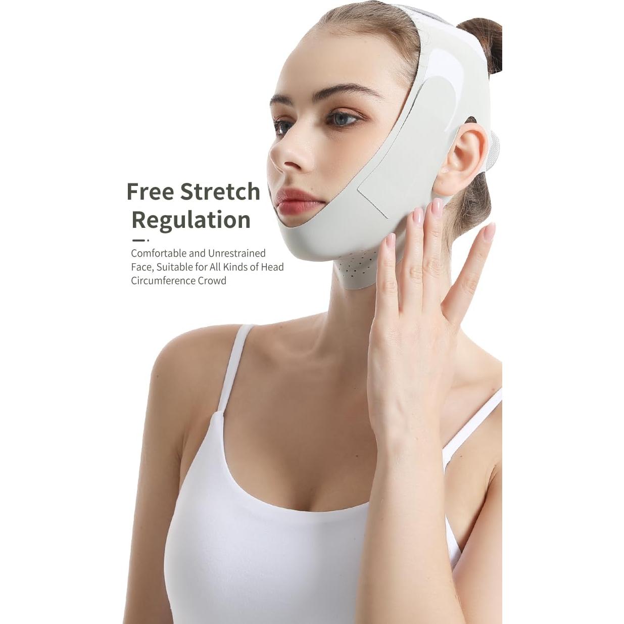 Reductor de Papada Yiiektily, Cinturón Facial Ajustable 57cm