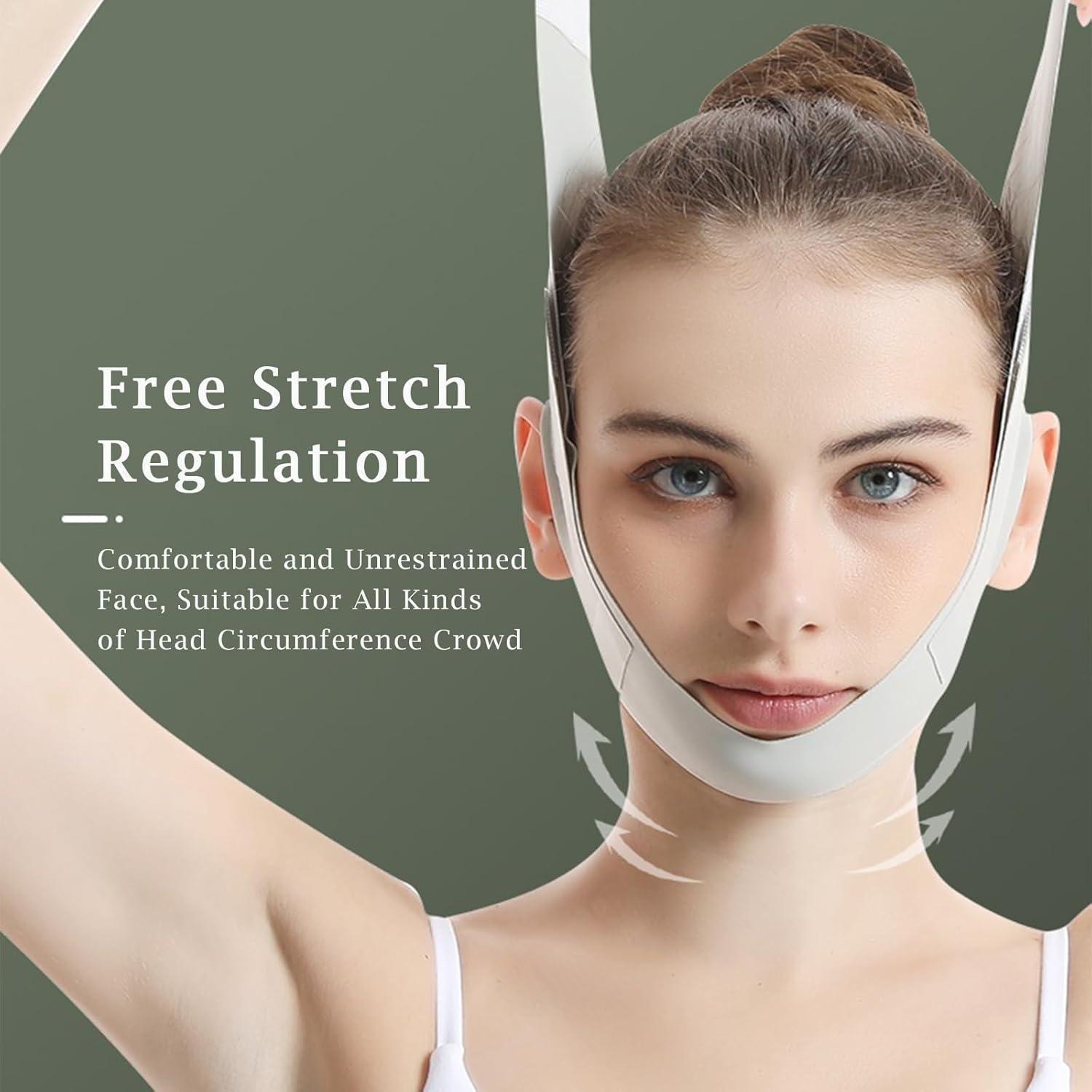 Reductor de Papada Yiiektily, Cinturón Facial Ajustable 57cm